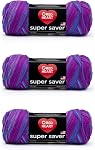 Red Heart Super Saver Fizz au raisin, 3 Boîte de 5 oz/142g-acrylique-#4 Medium-236 Garçons, tricots/crochets