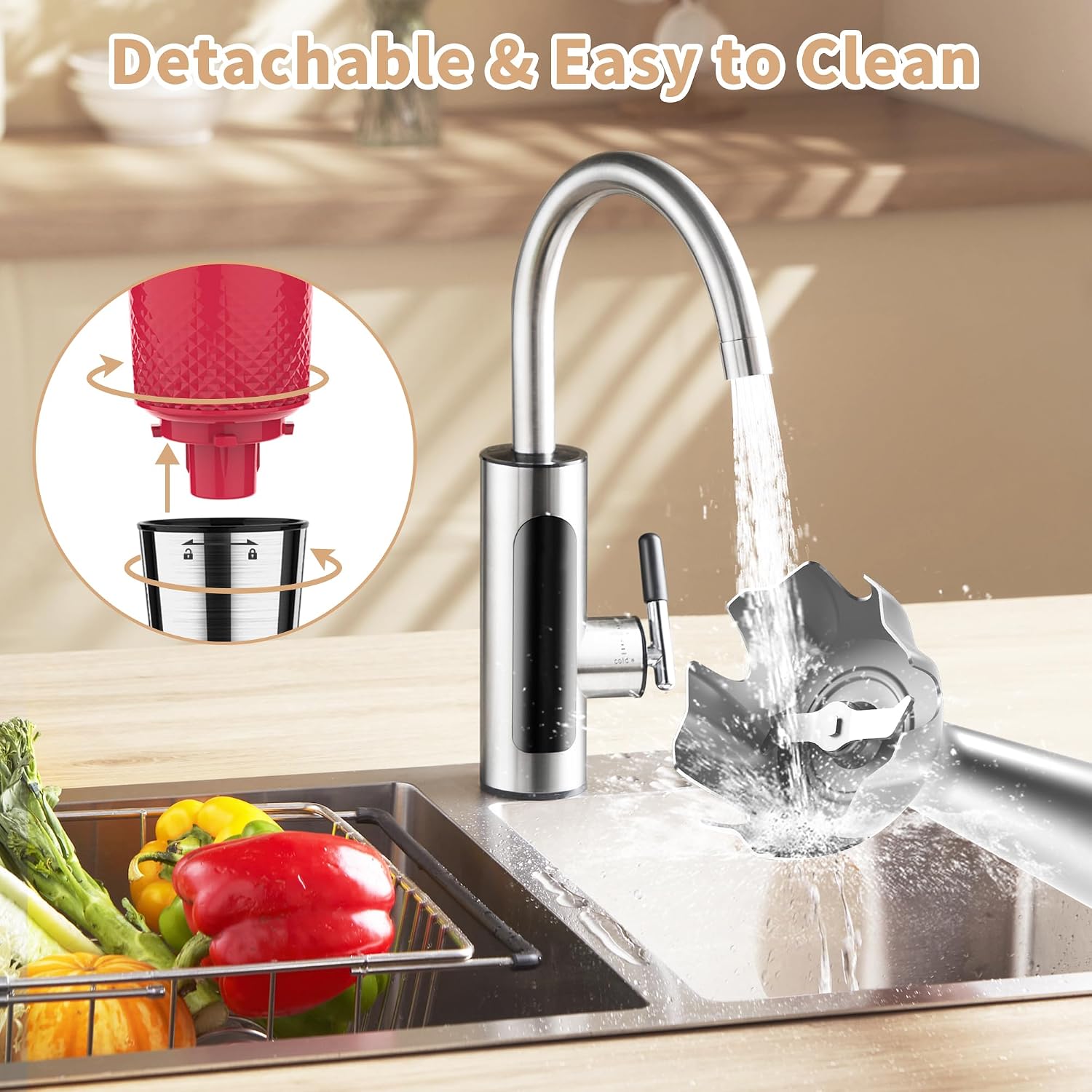  4-in-1 Cordless Immersion Blender, 21-Speed, 3-Angle Adjust, Red thumbnail