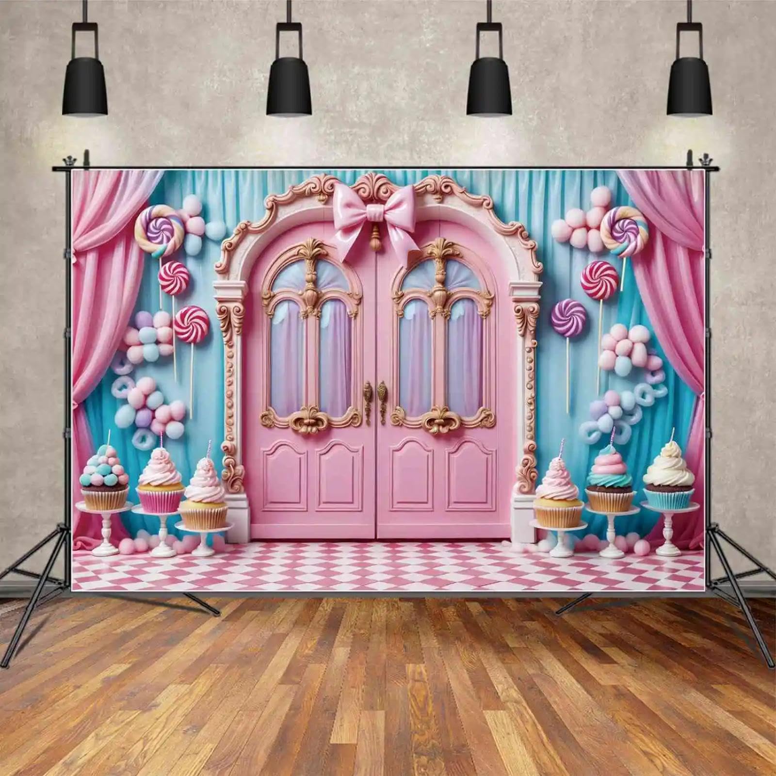 Toile De Fond Photo Princesse Château Rose - Décoration Fête D'anniversaire 5x7 Pieds - LYWYGG