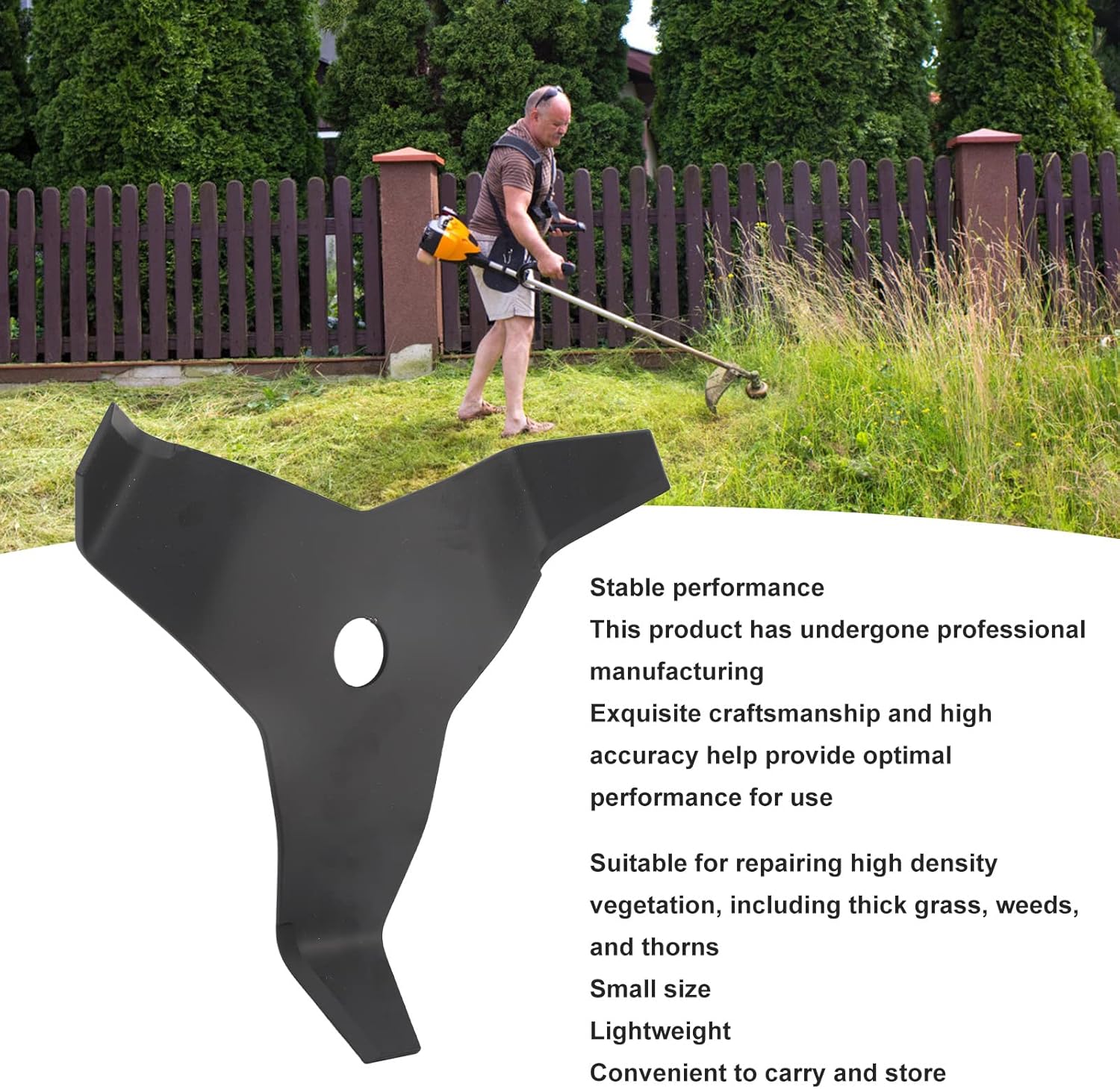 TOPINCN Weeds Eater Brush Cutter Blades High Carbon Steel 3 Teeth Black Weeds Wacker Blades Heavy Duty Brush Cutter Blades for Lawn Yard Garden Bush Trimming