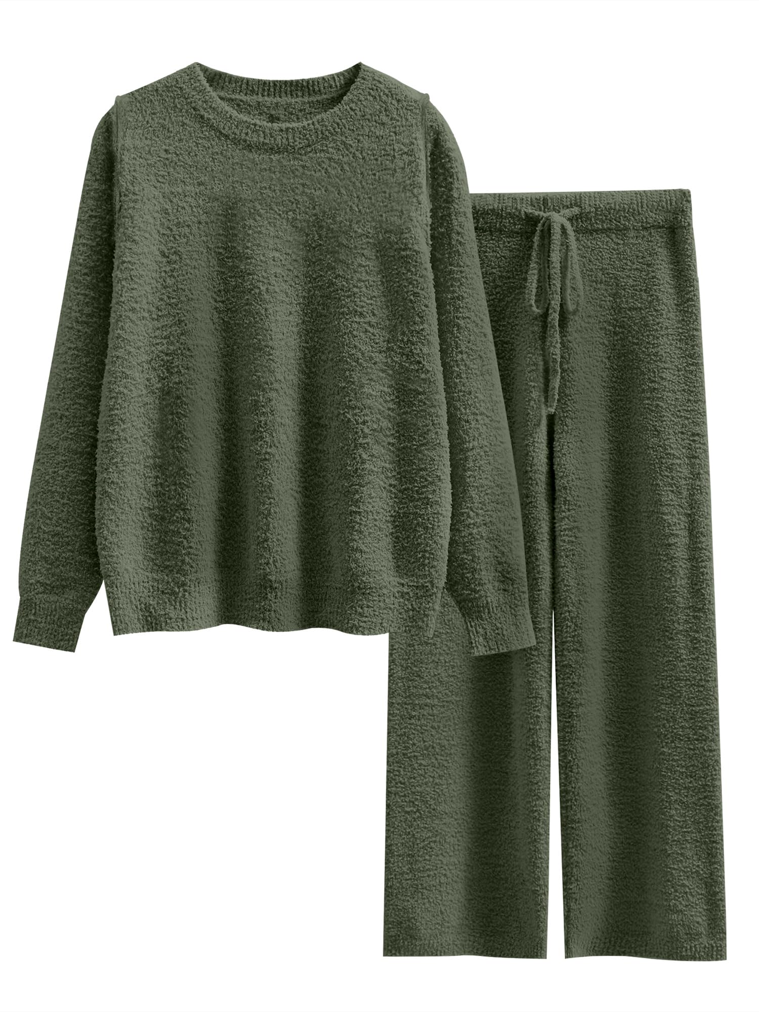 ANRABESS Lounge Sets for Women Fuzzy Fleece Pajama Set