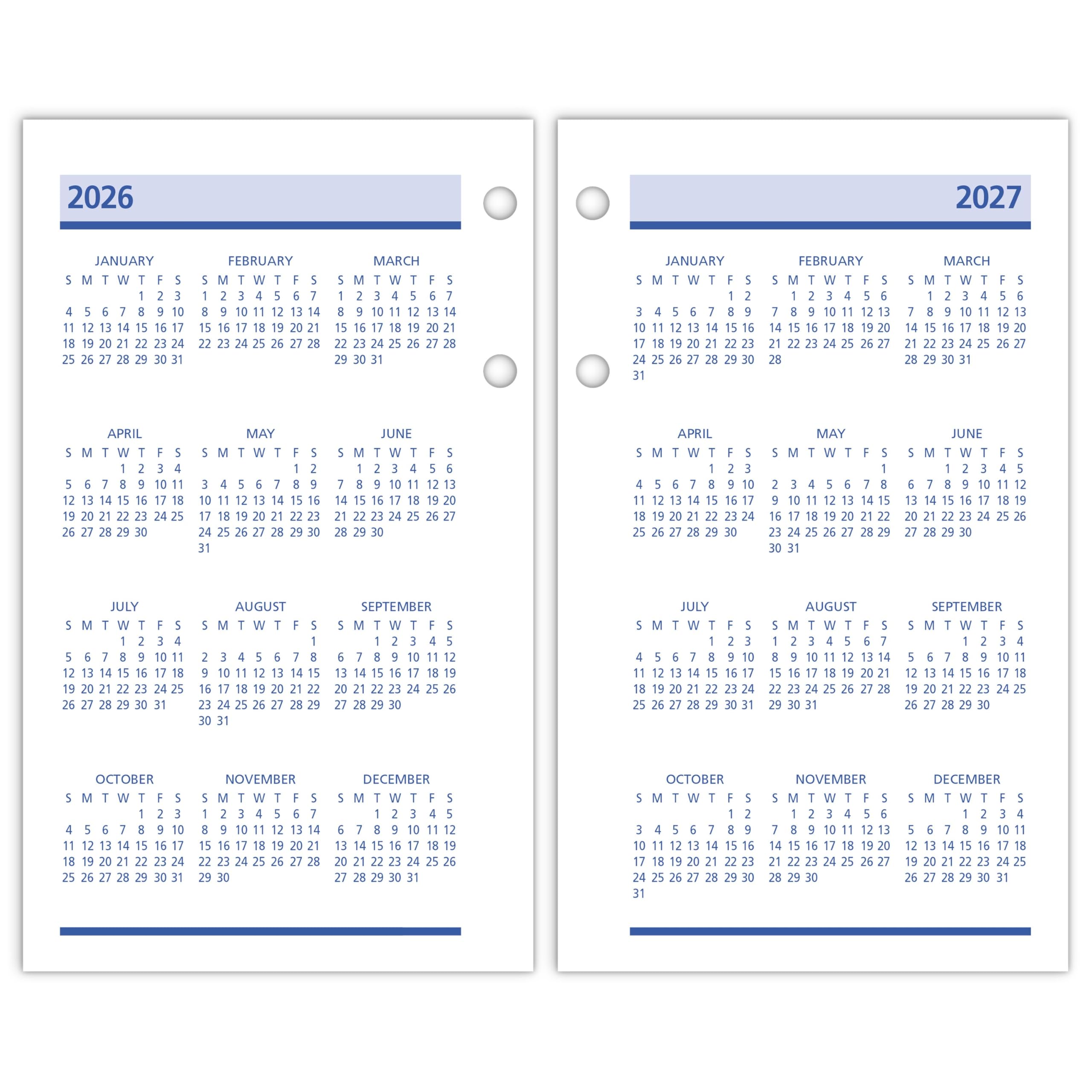 AT-A-GLANCE 2026 Tischkalender Nachfüllung, täglich, 8,9 x 15,2 cm, Standard, lose Blätter, QuickNotes (E5175026)