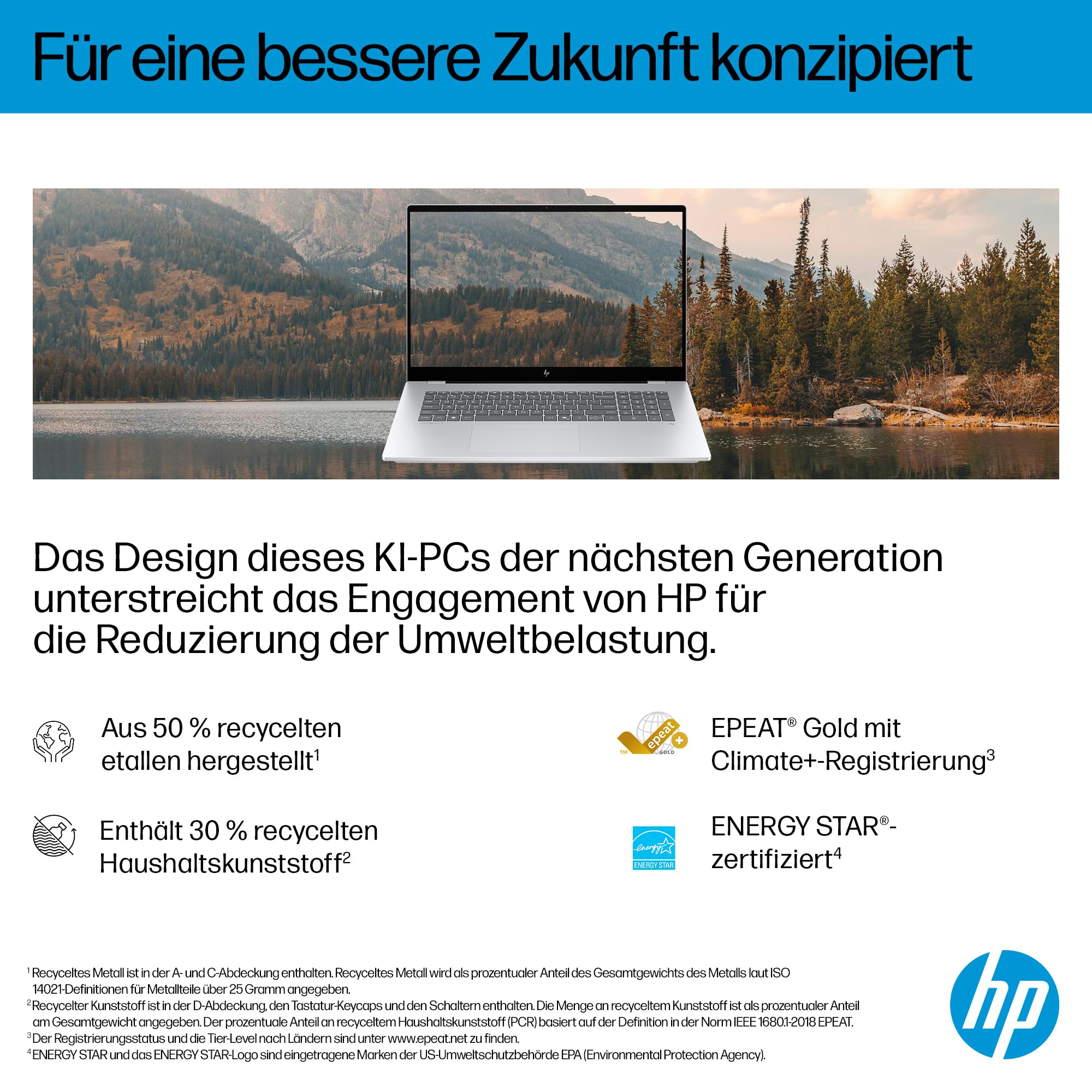 HP OmniBook X Flip 2-in-1 Laptop (17.3 Zoll FHD-Touchscreen, Intel Core Ultra 7, Copilot+, 16GB RAM, 1TB, Win11, QWERTZ) - Silber