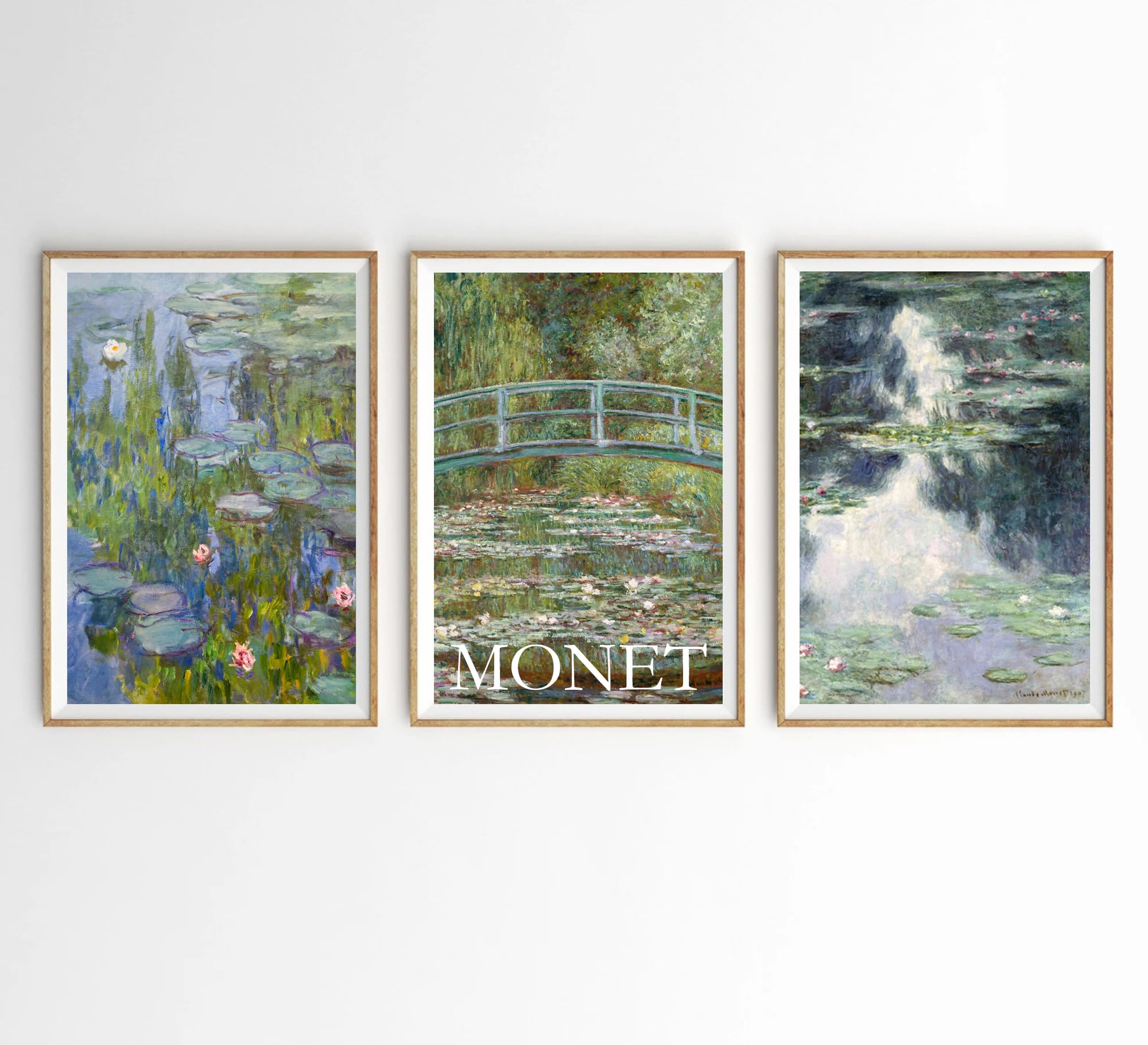 Hodge Creations Monet Water Lilies Set of 3 Unframed A3 Prints Wall Art Exhibition Decor Picture Poster New Gift Present SELECT SIZE BELOW A5 A4 A3