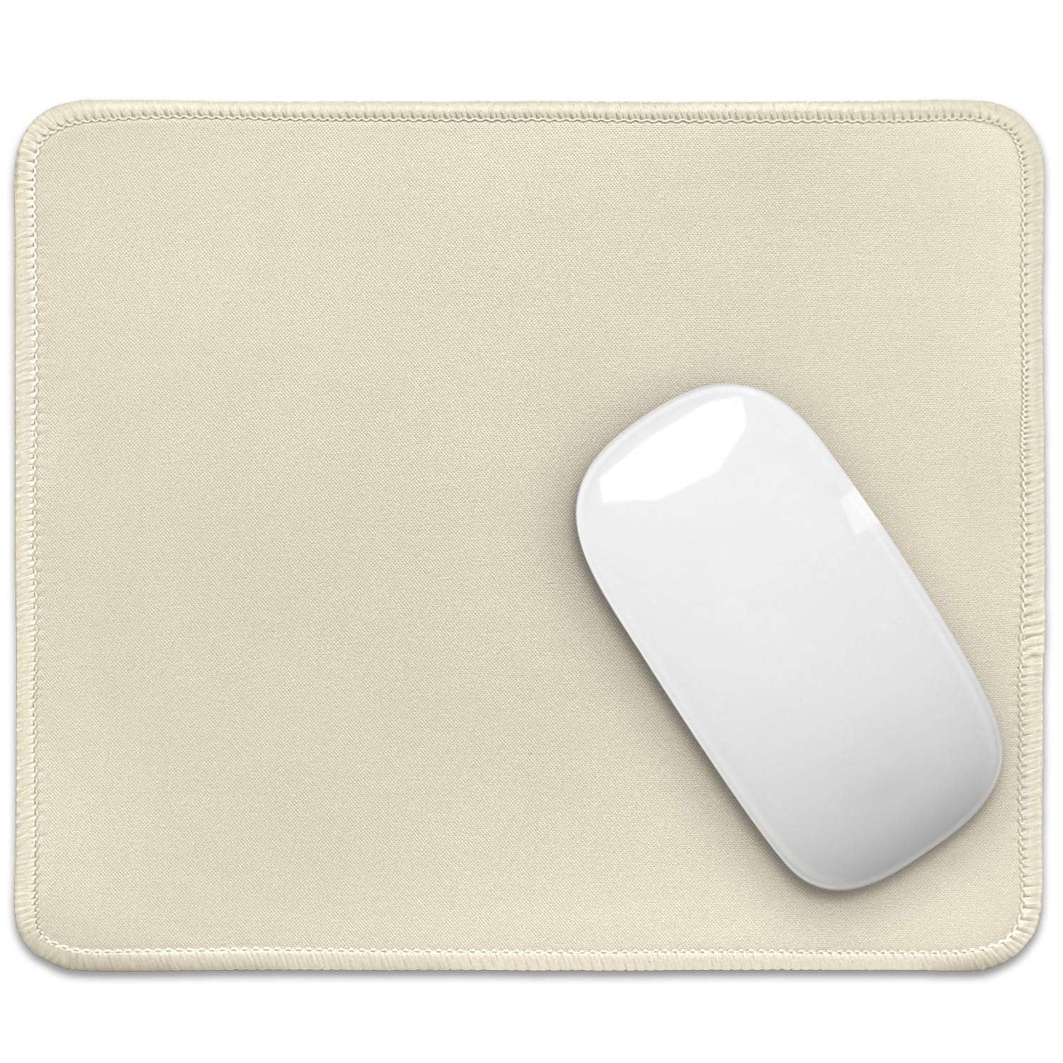 FROGIGO Mouse Pad with Stitched Edges - Solid Color Mousepad for Women, 9.25 x 7.75 inch Washable Square Desk Pad, Non-Slip Rubber Base, Office Home Laptop Accessories - Warm Sand