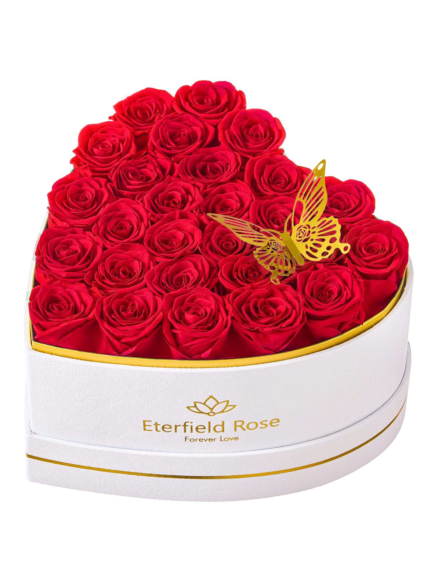 Eterfield 27 Forever Flowers in Heart Shape Box