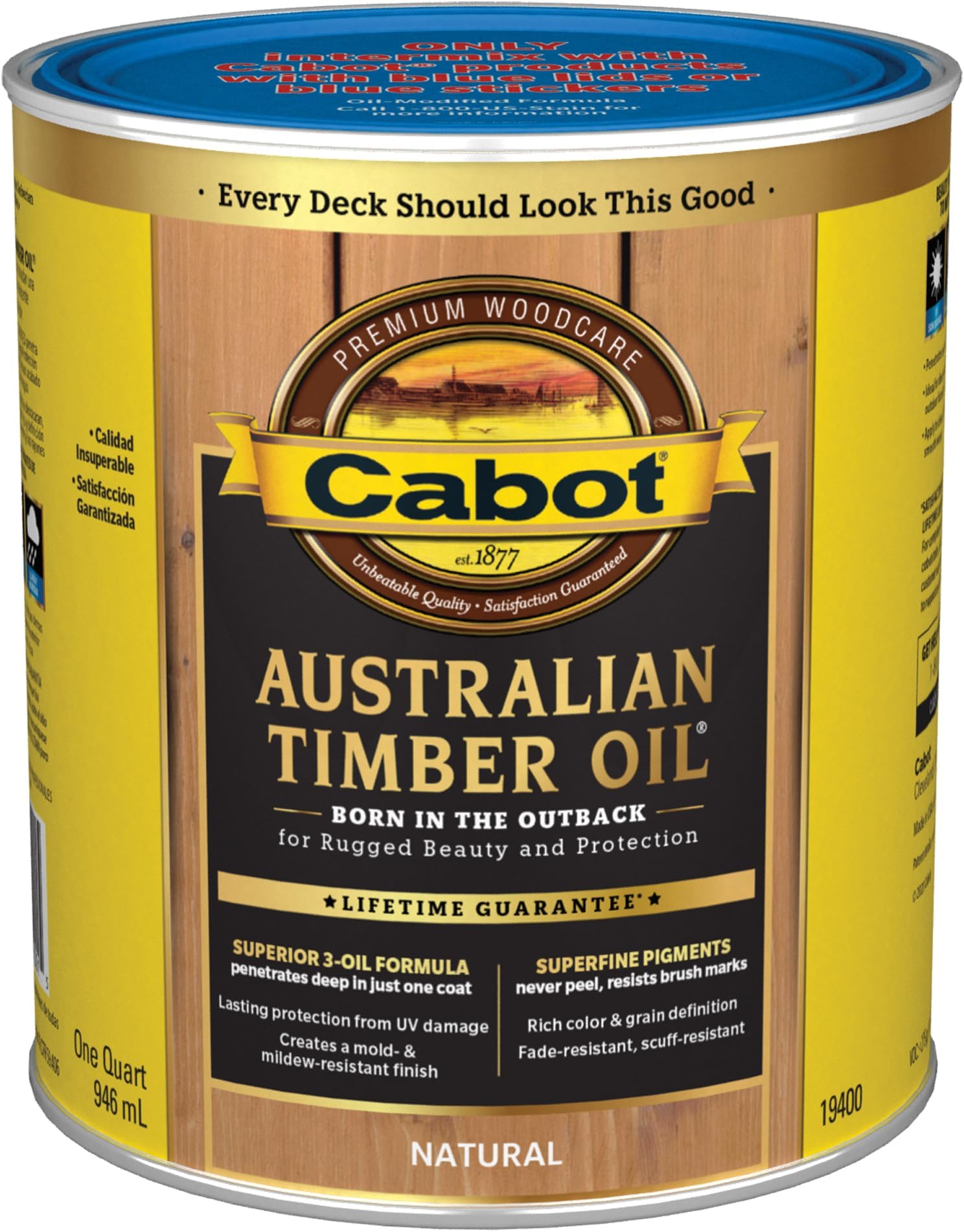 140.0019400.005 Australian Timber Oil Water Reducible Stain, Natural