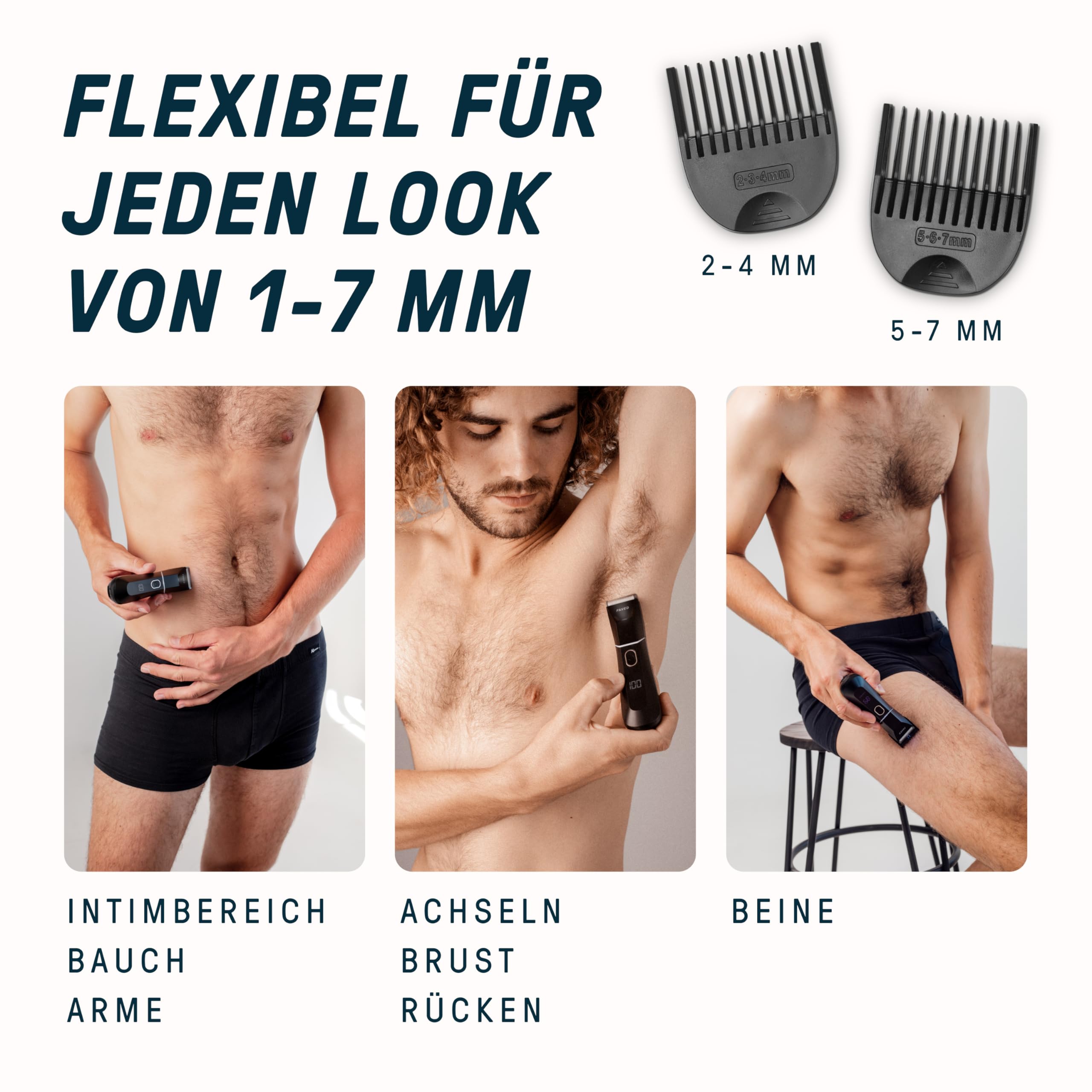 The Bodygroomer 2.0 Intimrasierer & Körperhaartrimmer mit revolutionärer Sicherheitsklinge für den Mann, 120 Min Power, duschfest, LED-Licht, Beast-Mode – aus Deutschland