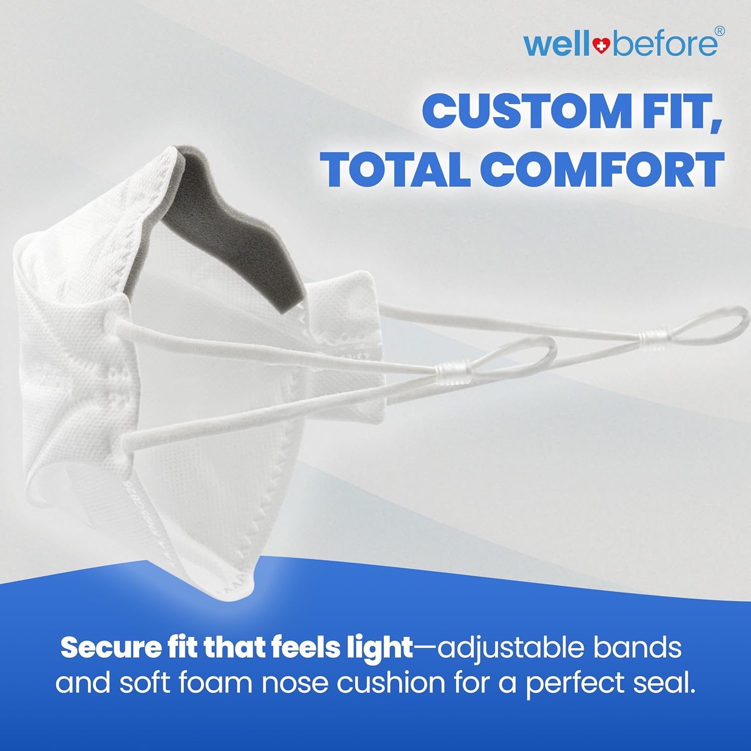 Well Before Premium 3D PRO KN95 Mask – Adjustable Ear Loops - Image 3