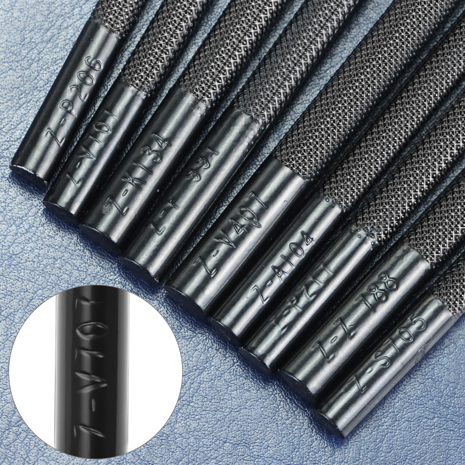 QWORK Strumenti per timbratura in pelle, kit per timbratura in pelle con 20 modelli, strumenti per timbratura in pelle, set di punzonatura a sella di diverse forme, kit per intaglio in pelle