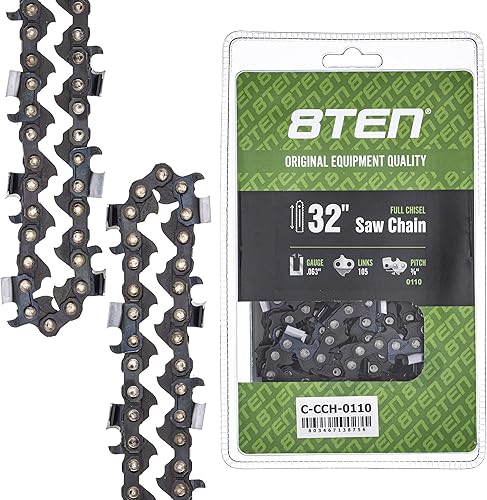 Vista 394 de 8TEN Cadena de motosierra para Husqvarna 254 455 340 351 353 350 55 455 Rancher Poulan Jonsered Echo 16 pulgadas .050 .325 66DL