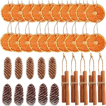 Fox Bunny 20 x Dried Orange Slices 15 x Cinnamon Sticks and 20 x Star Anise Christmas Wreath Decoration Natural Decoration Christmas Advent Wreath