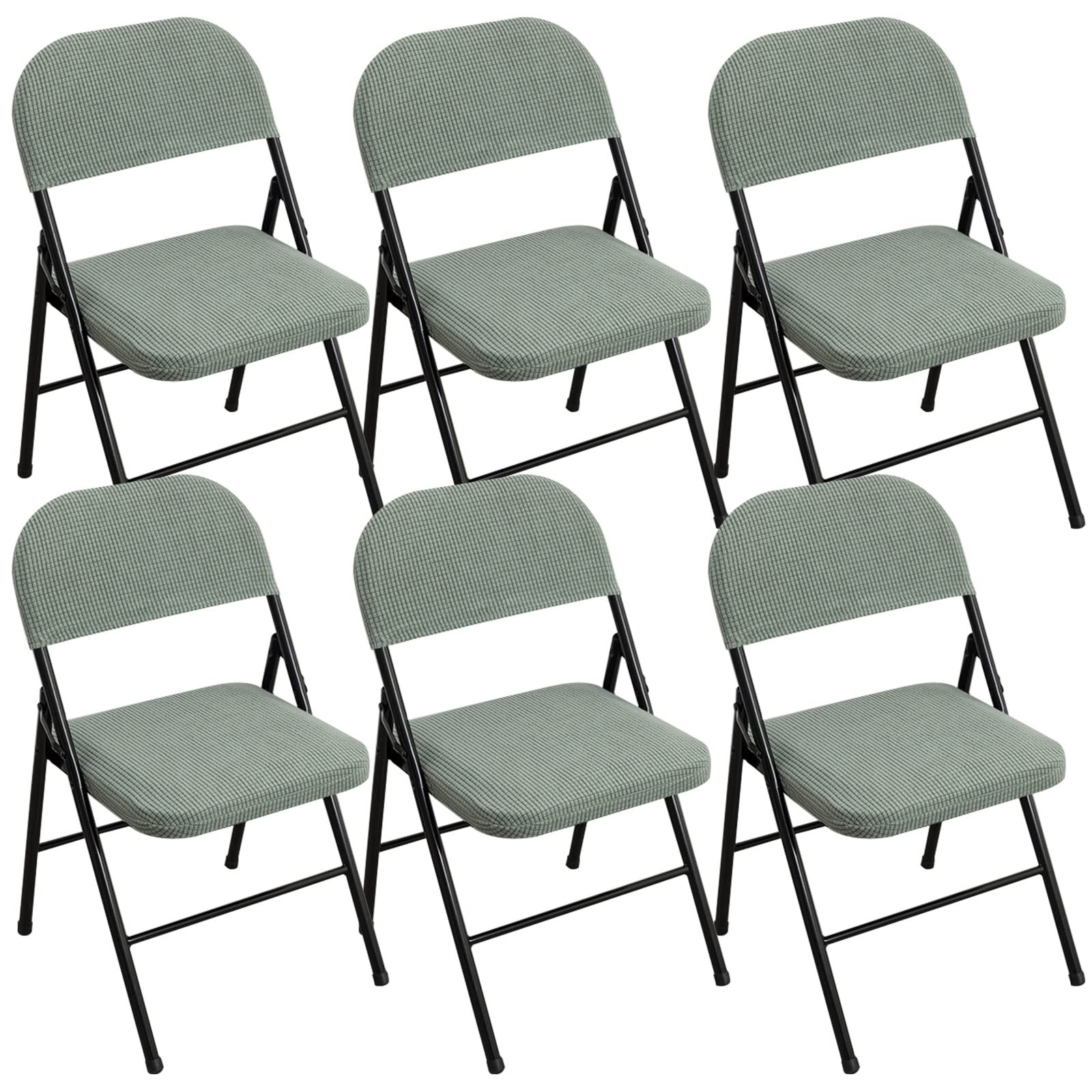 Leomix Washable Dining Chairs Covers, Stretch ​Velvet Folding Chair Slipcovers, for Reception Office Party Banquet Home, for Dining Room Banquet Home Deco,C,6pack
