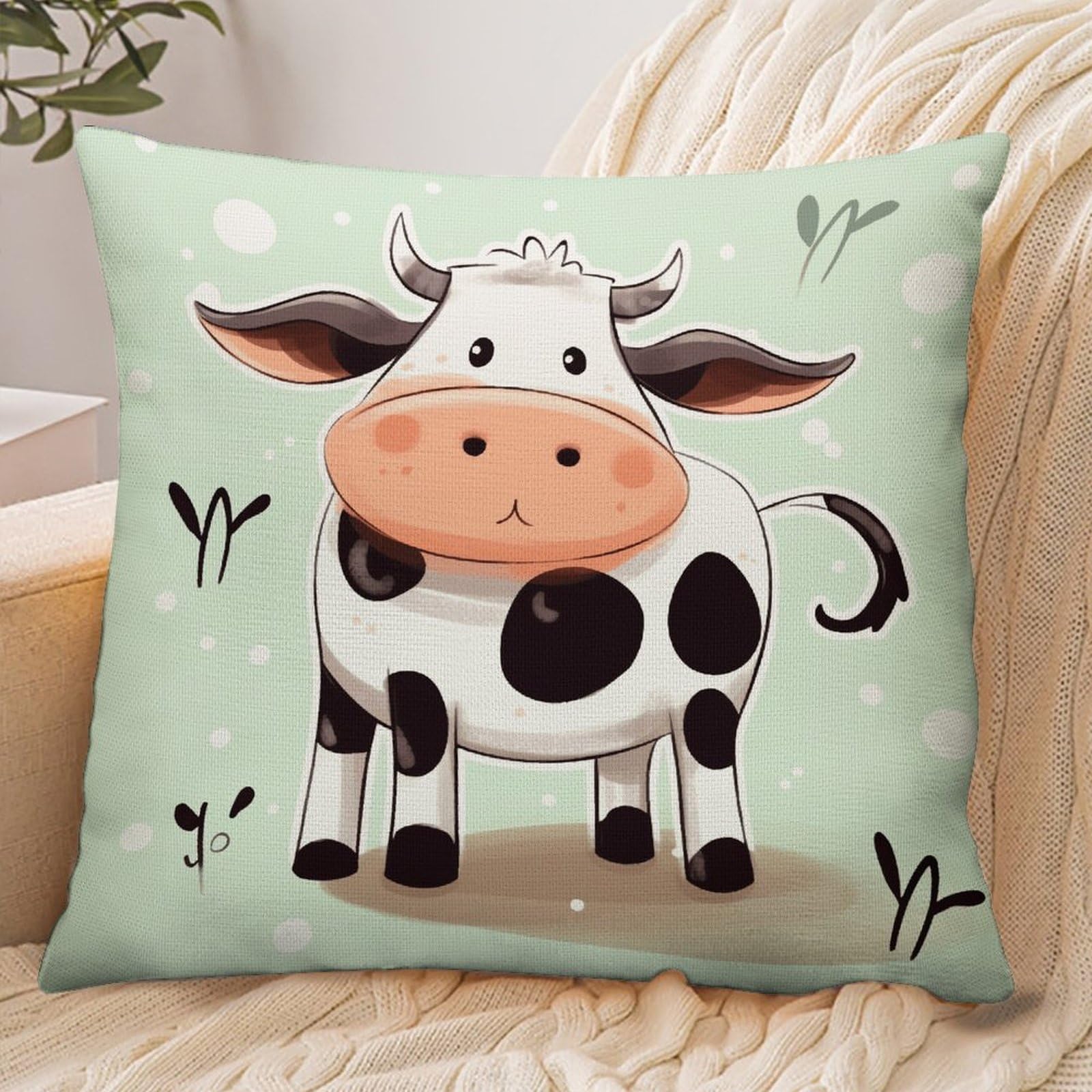 Fekiloot Style Cute Cow Polka Dot Pillowcase Pillow Sham Pillow Case