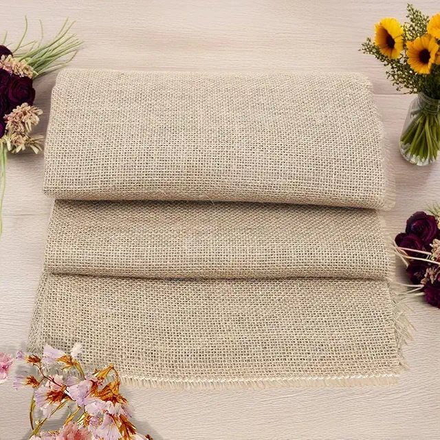 Jute Tischläufer 100x160cm - Natur Jutestoff für DIY, Hochzeiten & Dekoration