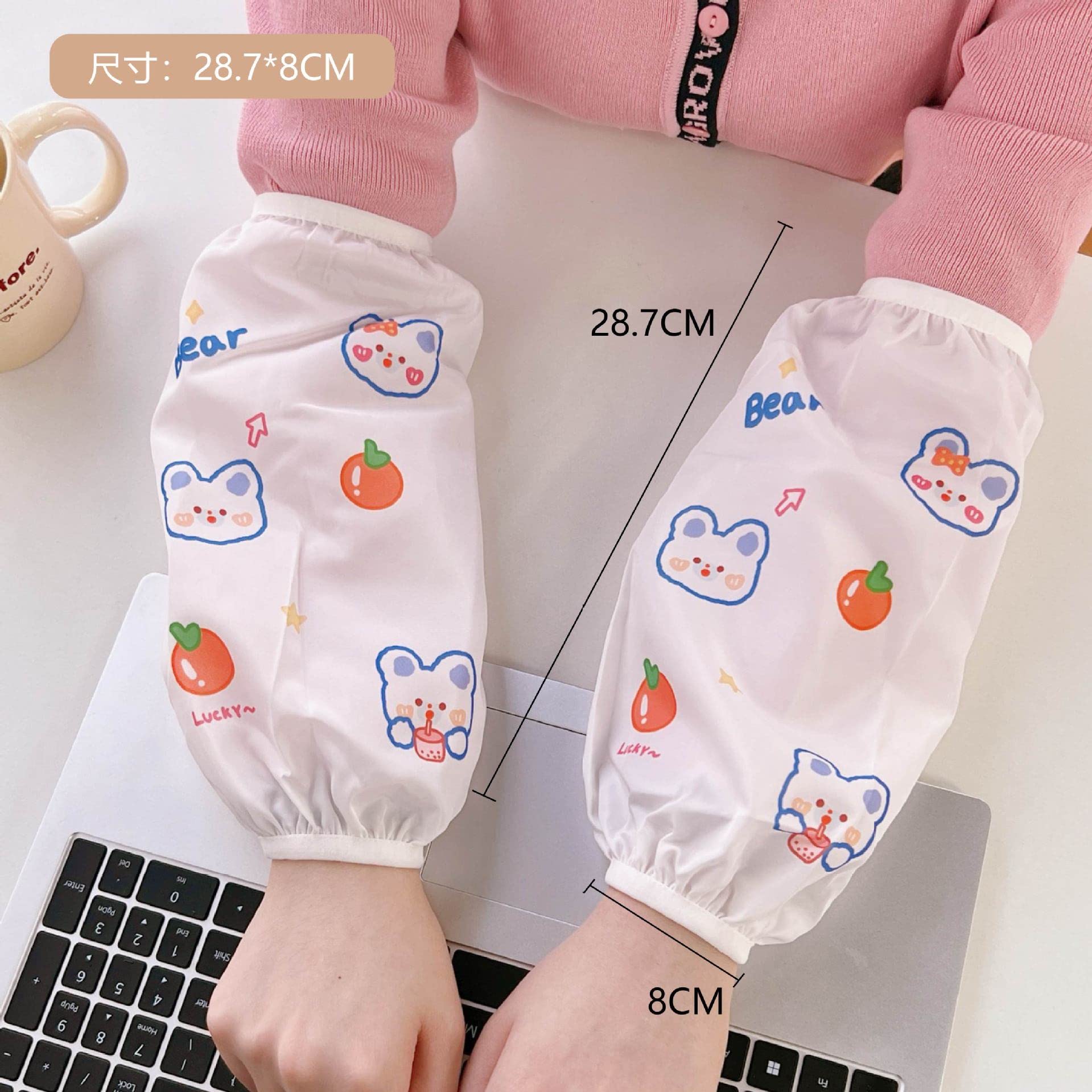 Waterproof Arm Sleeves 4 Pairs Oversleeves Covers Kitchen Arm Sleeves for Women Household Washing Cleaning