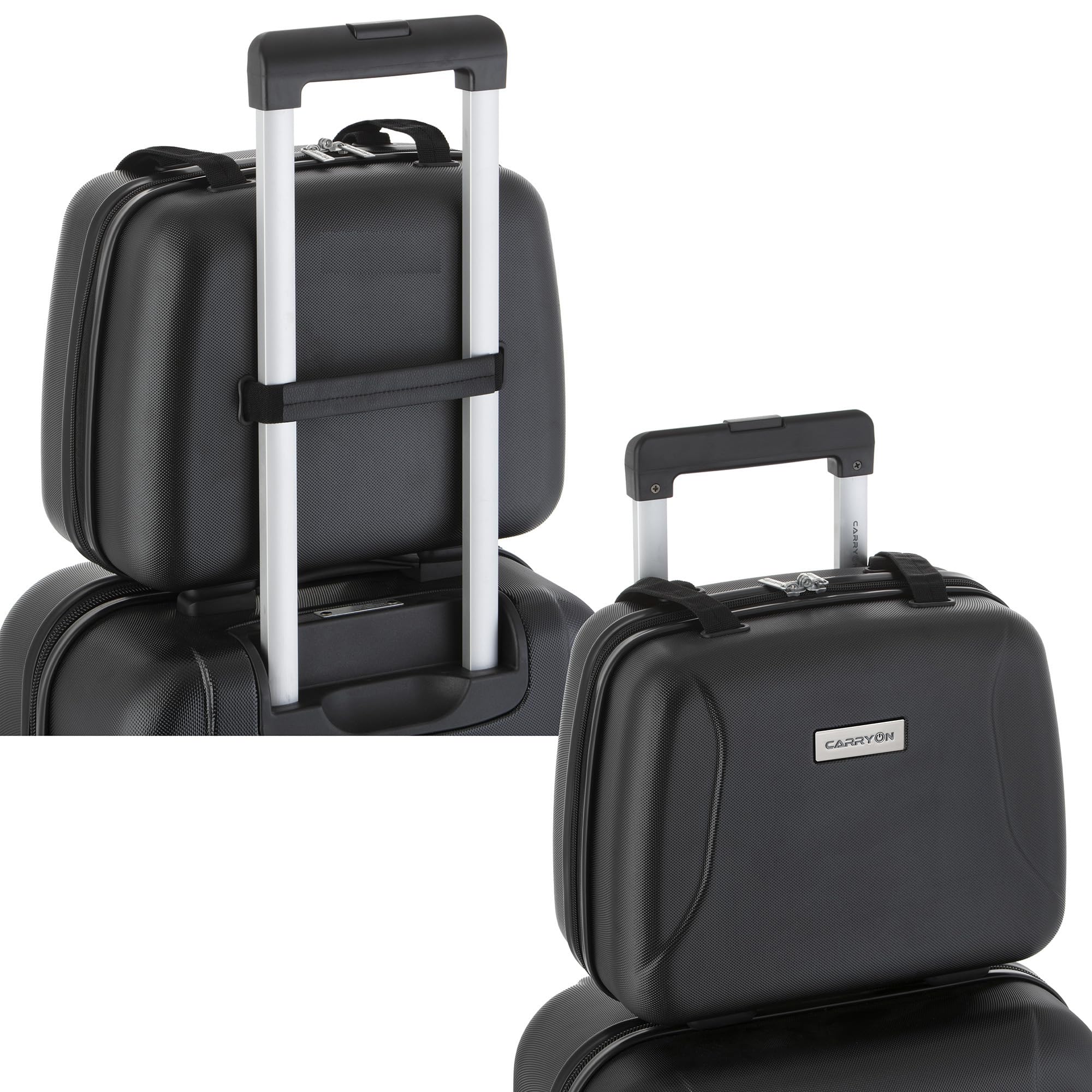 CarryOn Skyhopper kosmetyczka i Bagaż podręczny walizka 55 cm (Czarny, Walizka + kosmetyczka)