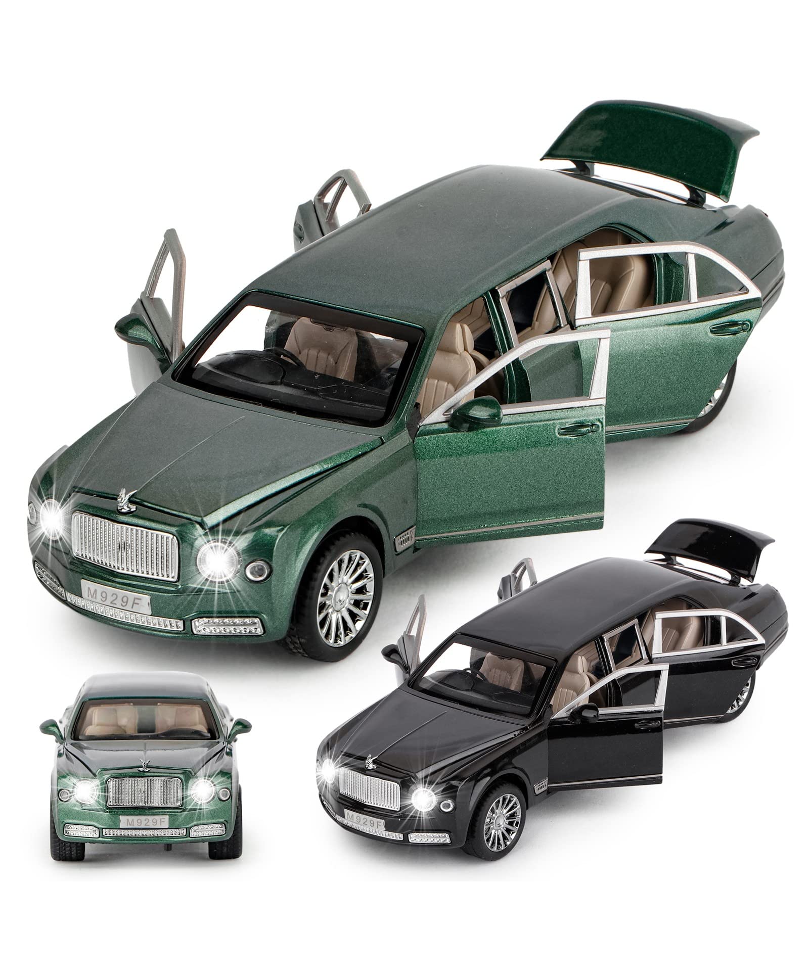 Araxia1: 24 Scale Wheels Diecast Rolls Royce Metal Model Pull Back Alloy Toys with Light and Sound Collection (Colour May Very)