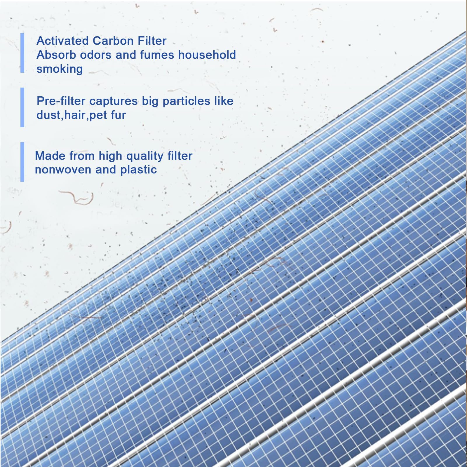 2 filtri di ricambio True HEPA DH-JH01/JH06, filtro per purificatore d'aria Conopu DH-JH01/DH-JH06, filtro purificatore d'aria Conopu, filtraggio a 4 stadi al carbone attivo