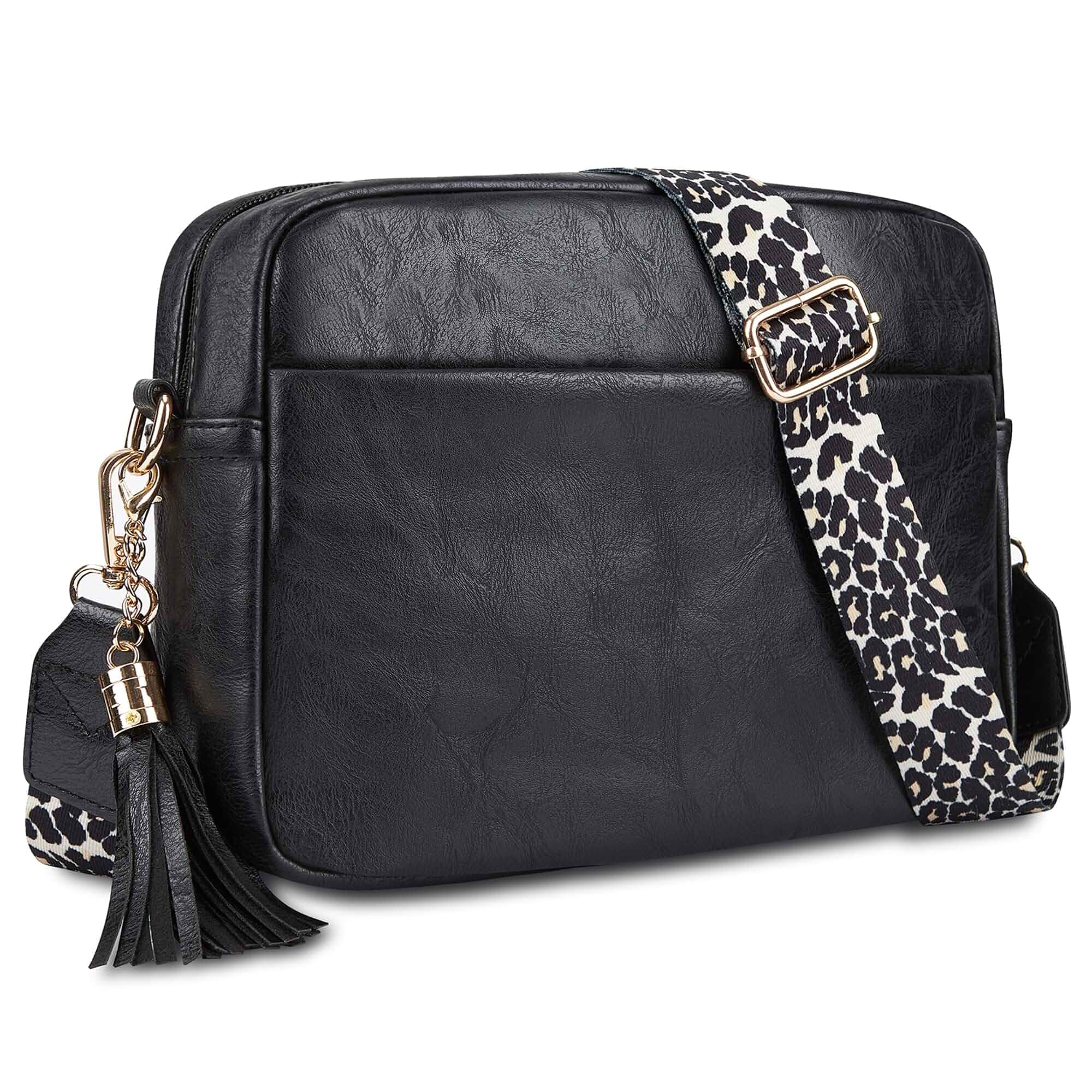 Cynure Women's Leather Crossbody Bag Zipper Shoulder Camera Purse