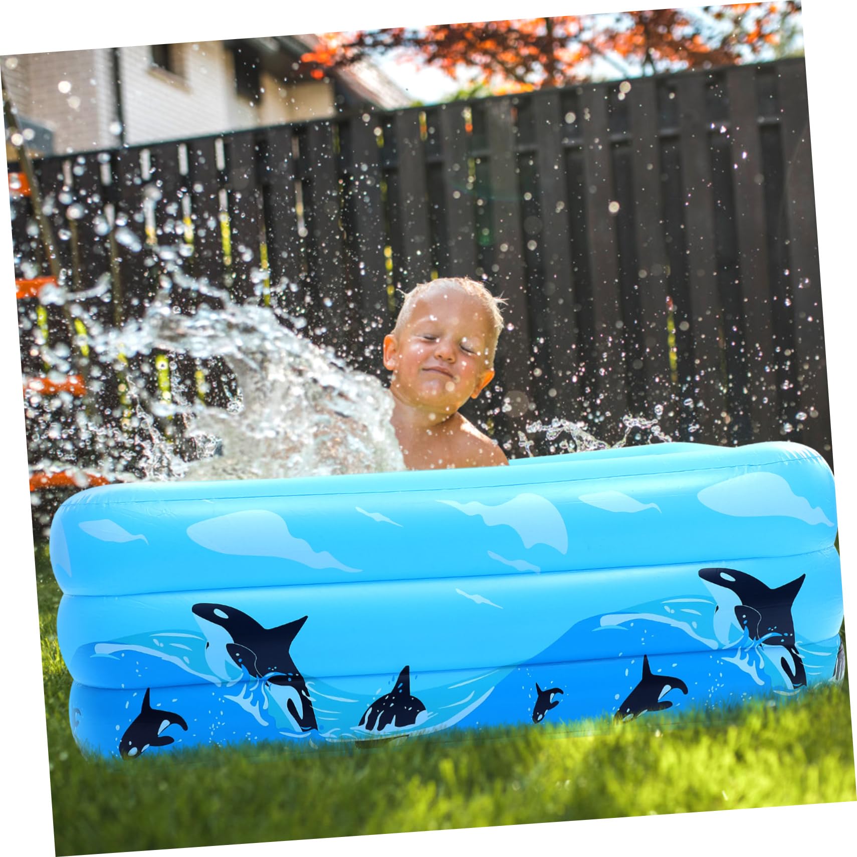 Piscina Hinchable Infantil de PVC Azul para Niños Decoracion Verano