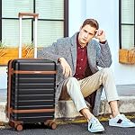 Ensembles de bagages 3 Pièce avec roues de spinner, légèreté PC Valise rigide avec TSA Verrouillage & YKK Des fermetures à glissière, 20 Inch Carry On Bagage avec sac de voyage pour les hommes et les femmes, noir