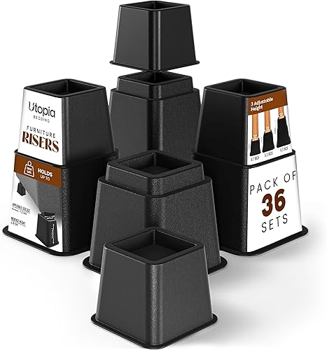 Miniatura 12 de Utopia Bedding Elevadores Ajustables para Muebles de Cama - Elevación en Alturas de 3, 5 u 8 Pulgadas Elevadores de Servicio Pesado para Camas