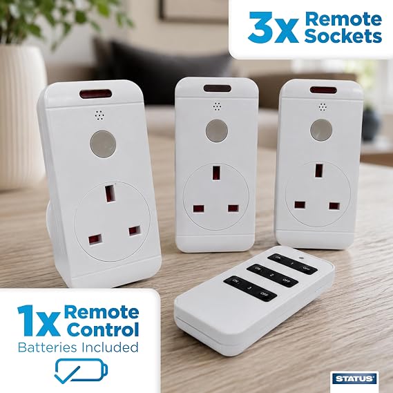 Status SREMSOC3PK3 Remote Control Socket - Pack of 3