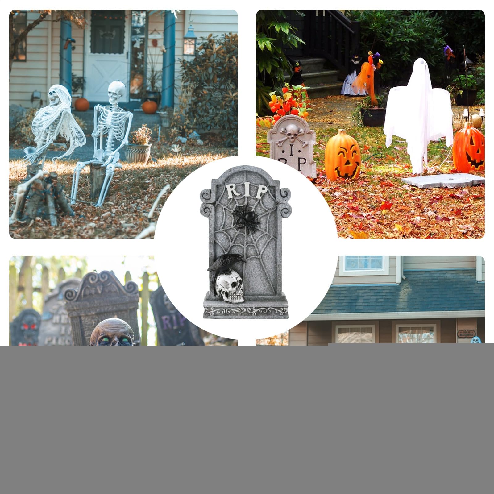 Halloweenowe Nagrobki Na Groby Nagrobki Z Motywem Czaszki, Znaki Ogrodowe