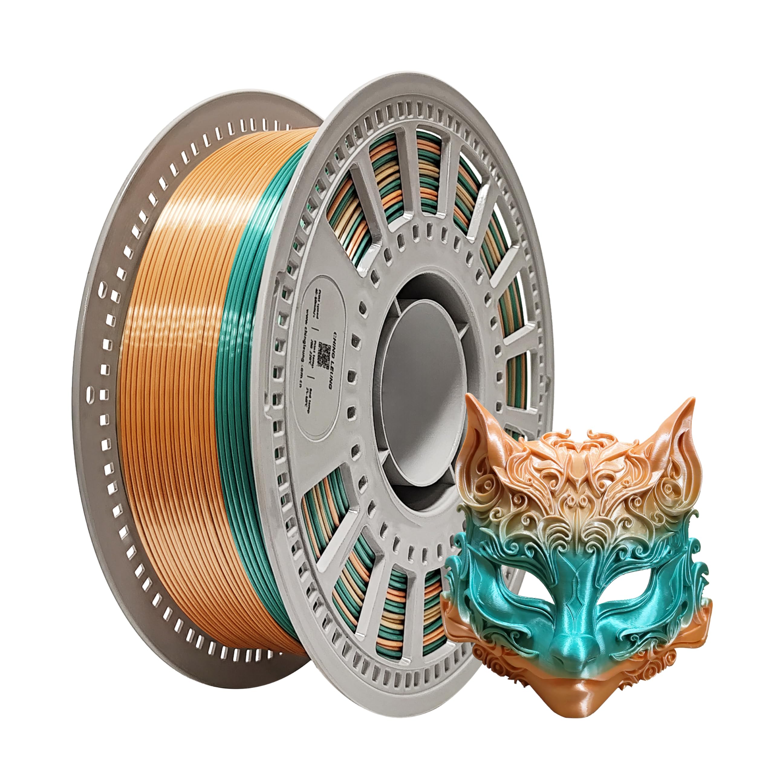 SHIMMERFIL Silk PLA Filament 1.75mm, Tri-Color Gradient with Jewelry Gloss Finish, ±0.03mm Accuracy,Rainbow tri Color pla Filament, Tangle-Free Spool