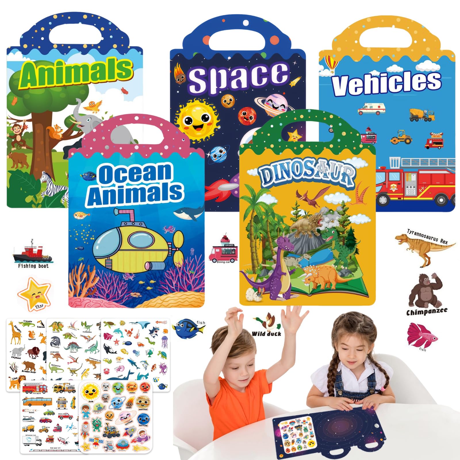 5 Pack Reusable Sticker Book Reusable Sticker Books for Toddlers