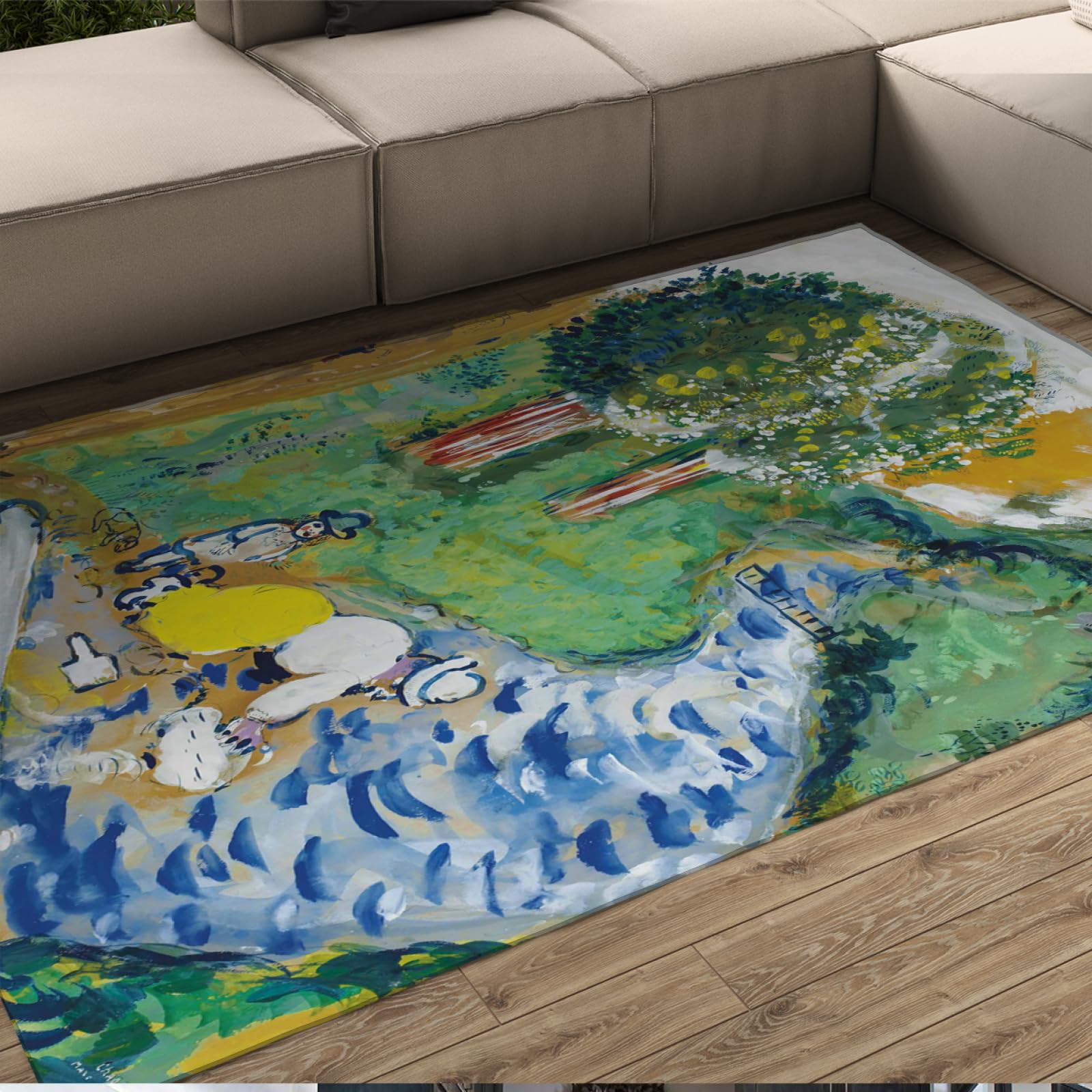 Tapis Le Ruisseau 1926 Marc Chagall tapis chambre enfant et grand salon