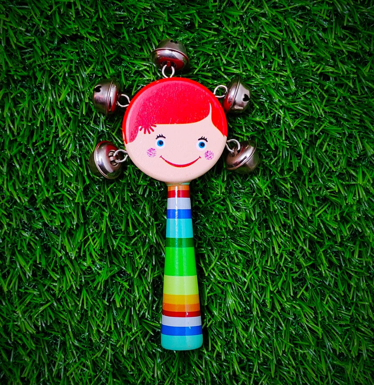 Vemlons Rattle Toy Jhunjhuna Wooden Toy jhunjhuna Wooden Colourful Toys for New Born Baby, Musical Infant Toy, / Dugi Dugi Rattle Sweet Cuddle Infant of JhunJhunas 2