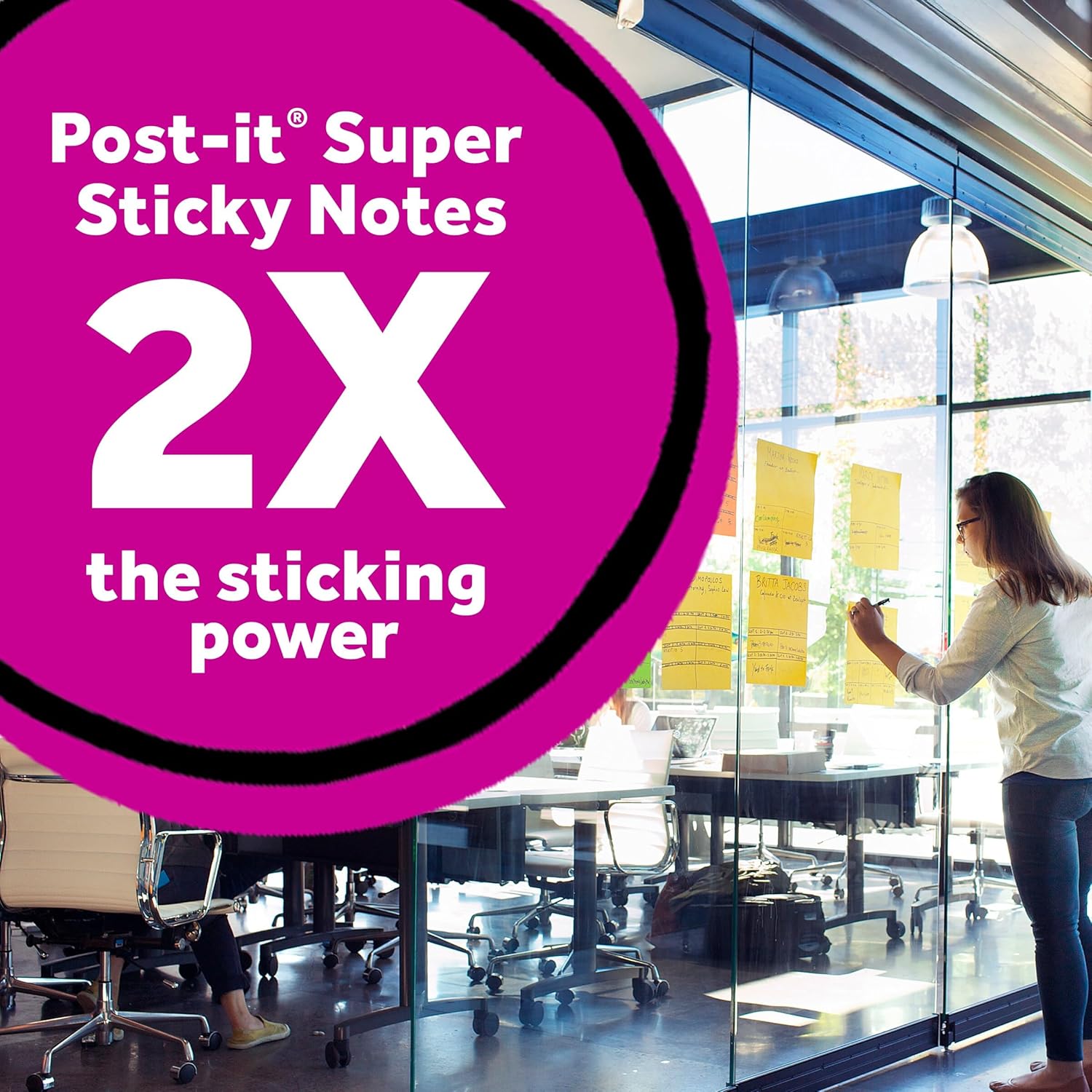 Post-it Super Sticky Big Notes, 8 in. x 8 in., Extra Large Sticky Notes in Papaya Fizz, 2 pads, 60 Sheets Total, Great for Vision Boards, Creative Projects, Study Spaces, Group Brainstorming, and More - Image 3