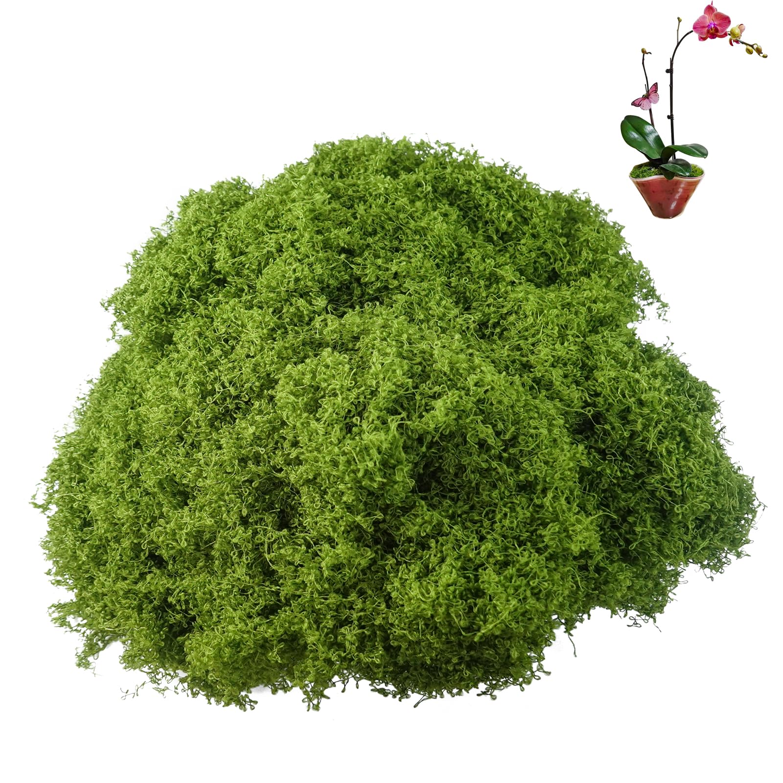 200g Muschio Artificiale,Muschio Riutilizzabili Verde Scuro,Nylon Muschios Vegetale Finto per Decorazioni Parete Casa Fai da Te Modellismo Artigianato
