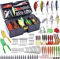 Vista 12 de PLUSINNO Señuelos de Pesca Caja de Aparejos de Pesca Regalos de Pesca para Hombres, Lubina, Trucha Kit de Accesorios de Pesca para Agua Salada