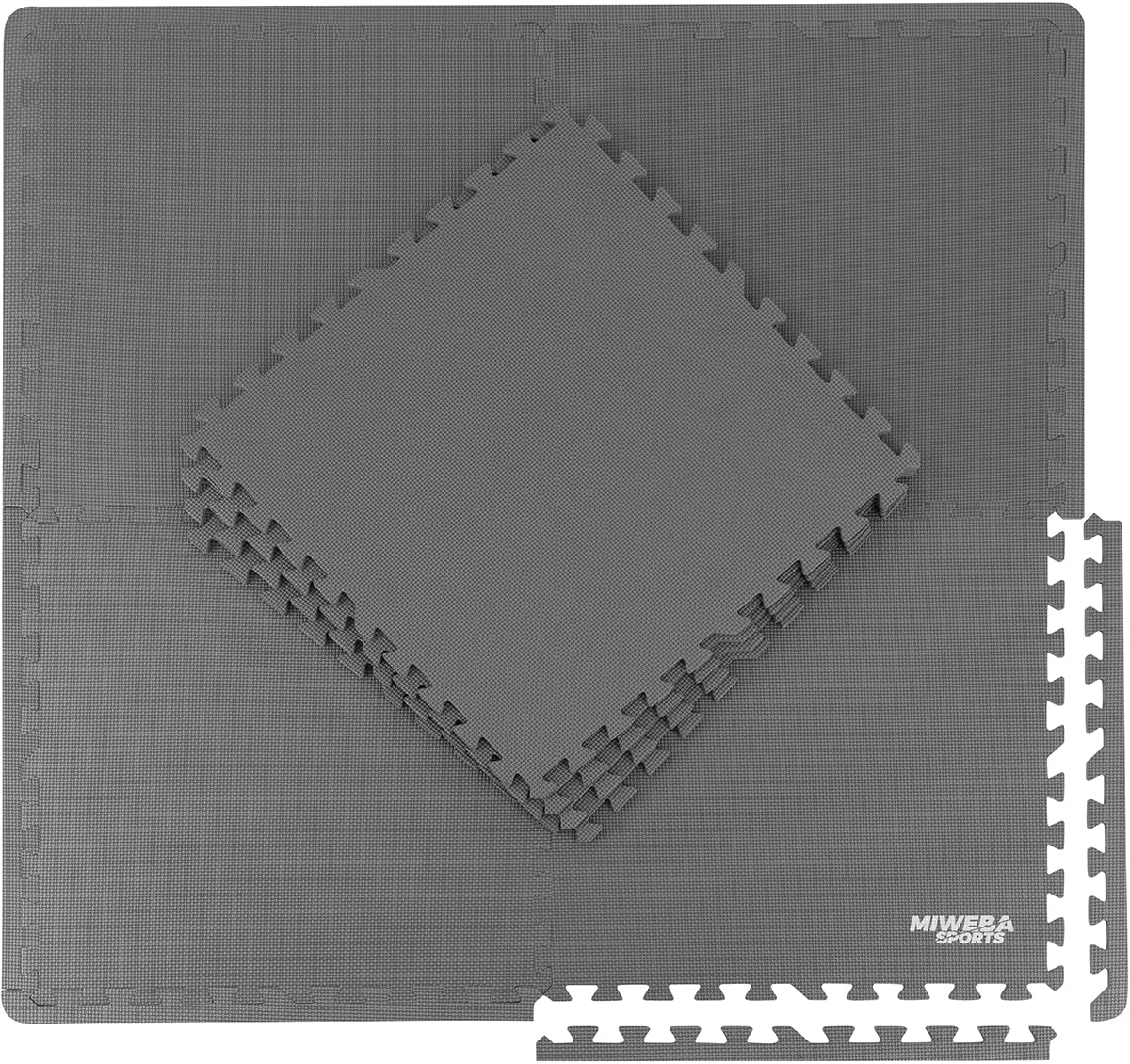 Miweba Sports Bodenschutzmatte BS100 | 18-teilig 3,175 m² - Yogamatte Gymnastikmatte Puzzlematte Fitness Sportmatte Fitnessmatte Gummimatte Turnmatte Trainingsmatte Puzzle Matte Bodenmatte