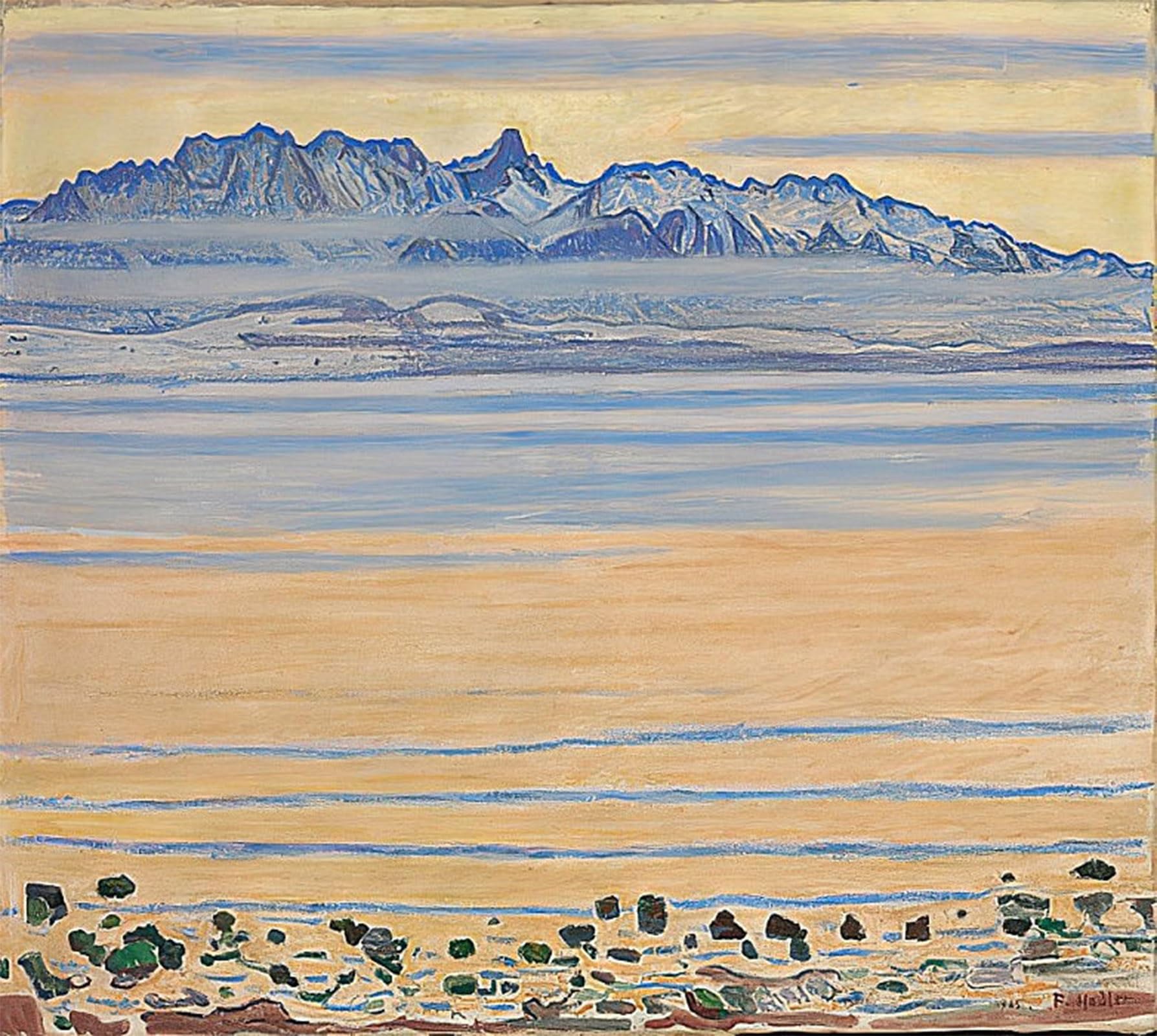 RZHRHJES Abstract Painting Poster Art Print Canvas Print Poster Thunersee Mit Stockhornkette by Ferdinand Hodler Landscape Canvas Painting for Home Decor 60x90cm