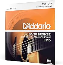 D'Addario EJ Acoustic Guitar Strings, 80/20 Bronze, Authentic Japanese Product