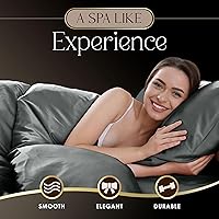 Vista 3 de Paquete de 2 fundas de almohada estándar - Fundas de almohada suaves y sedosas - Satén - Ideal para cabello y piel - Lujo - Fundas de almohada