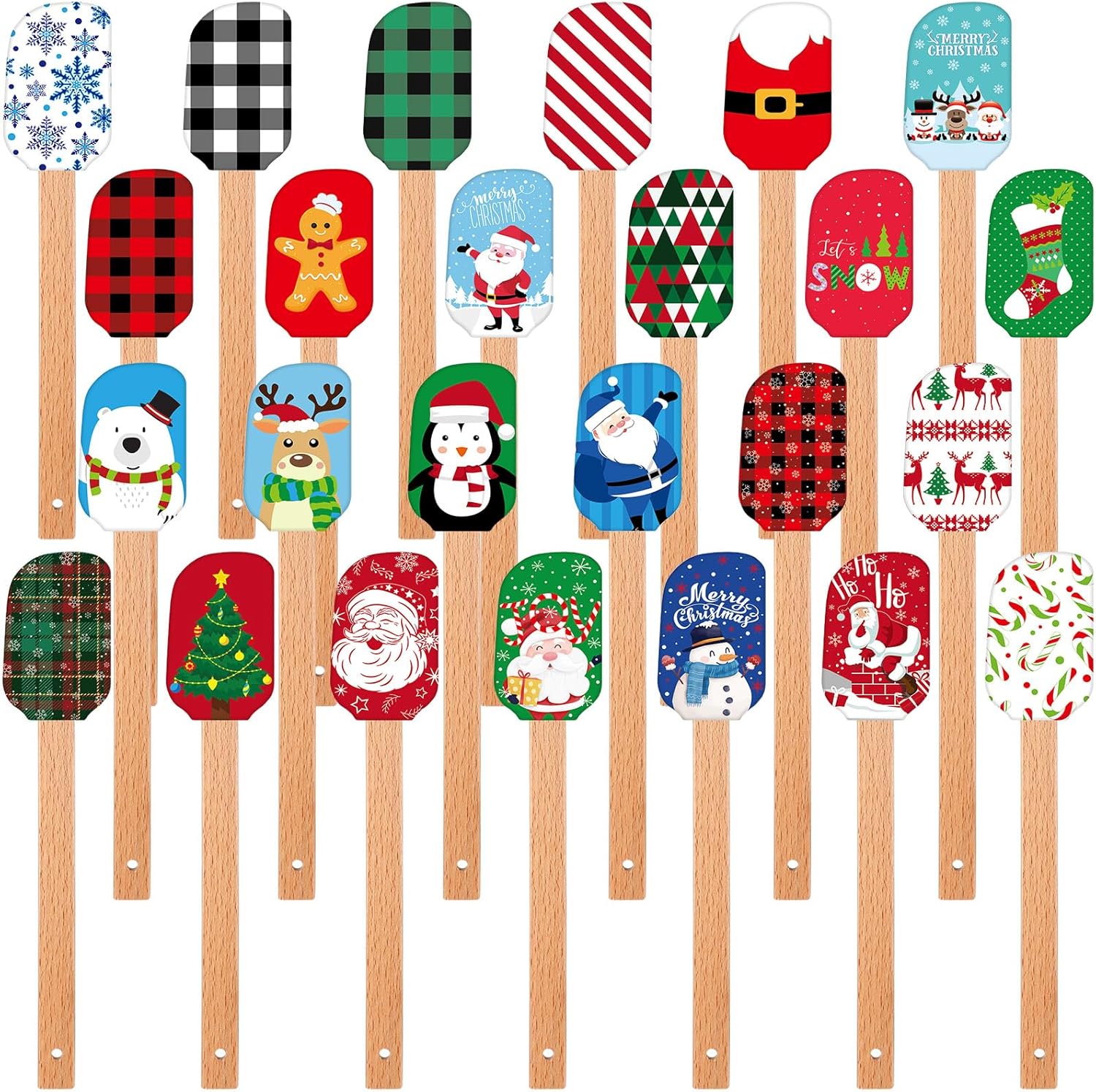 Tioncy 25 Pieces Christmas Silicone Spatulas Kit Christmas Xmas Pattern Cake Decorating Spatula Heat Resistant Pancake Spatula for Christmas Cooking Housewarming Gift Tioncy 25 Pieces Christmas Silicone Spatulas Kit Christmas Xmas Pattern Cake Decorating Spatula Heat Resistant Pancake Spatula for Christmas Cooking Housewarming Gift