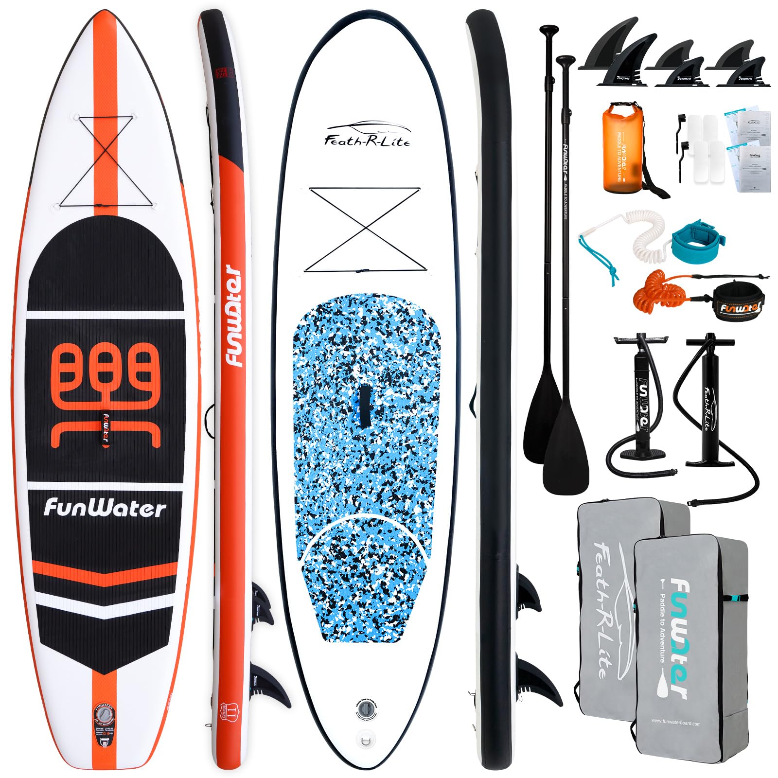 FunWater Stand Up Paddle Board Ultra-Light Inflatable Paddleboard with SUP Accessories for Adults & Youth of All Skill Levels