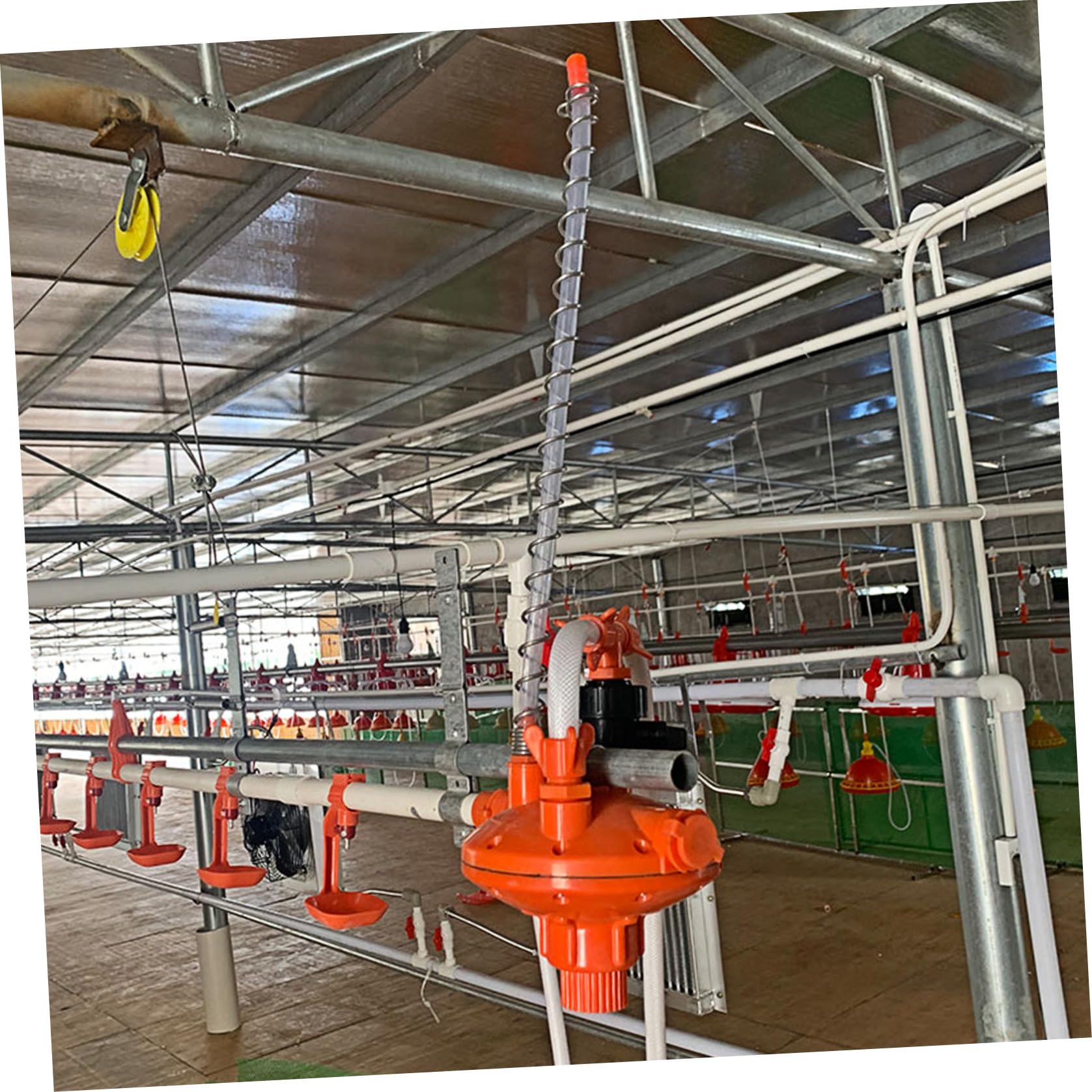 DOITOOL Abbeveratoio per Galline in Plastica Regolatore di Pressione con Meccanismo Anti-perdita, Accessorio per Allevamento Pollame Rosso per Controllo Acqua