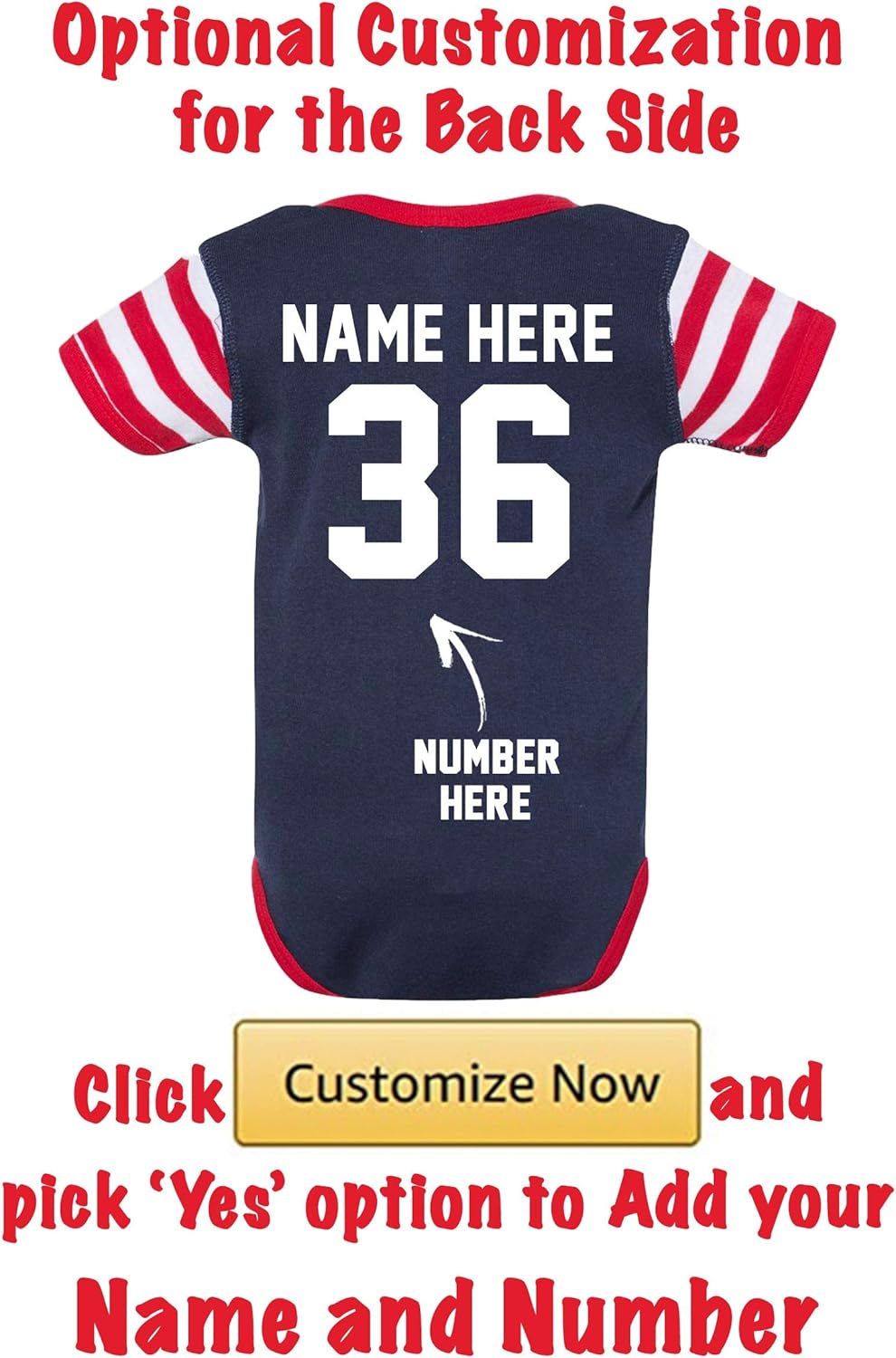 Patriotic Baby Shirts - Customize Name & Number - 4th of July Outfit