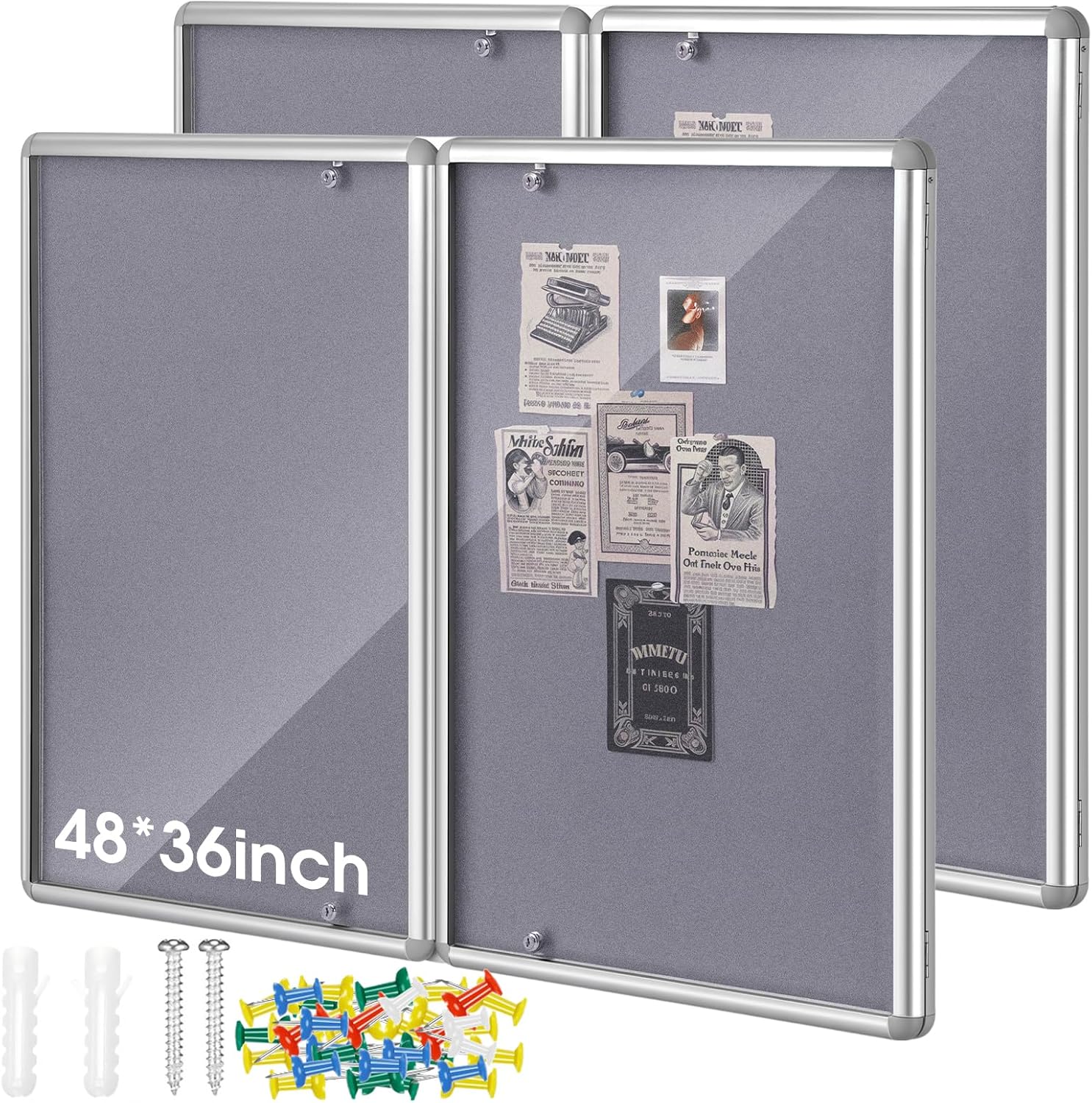 TwinGuard Bulletin Board – Lockable Cork Display Case