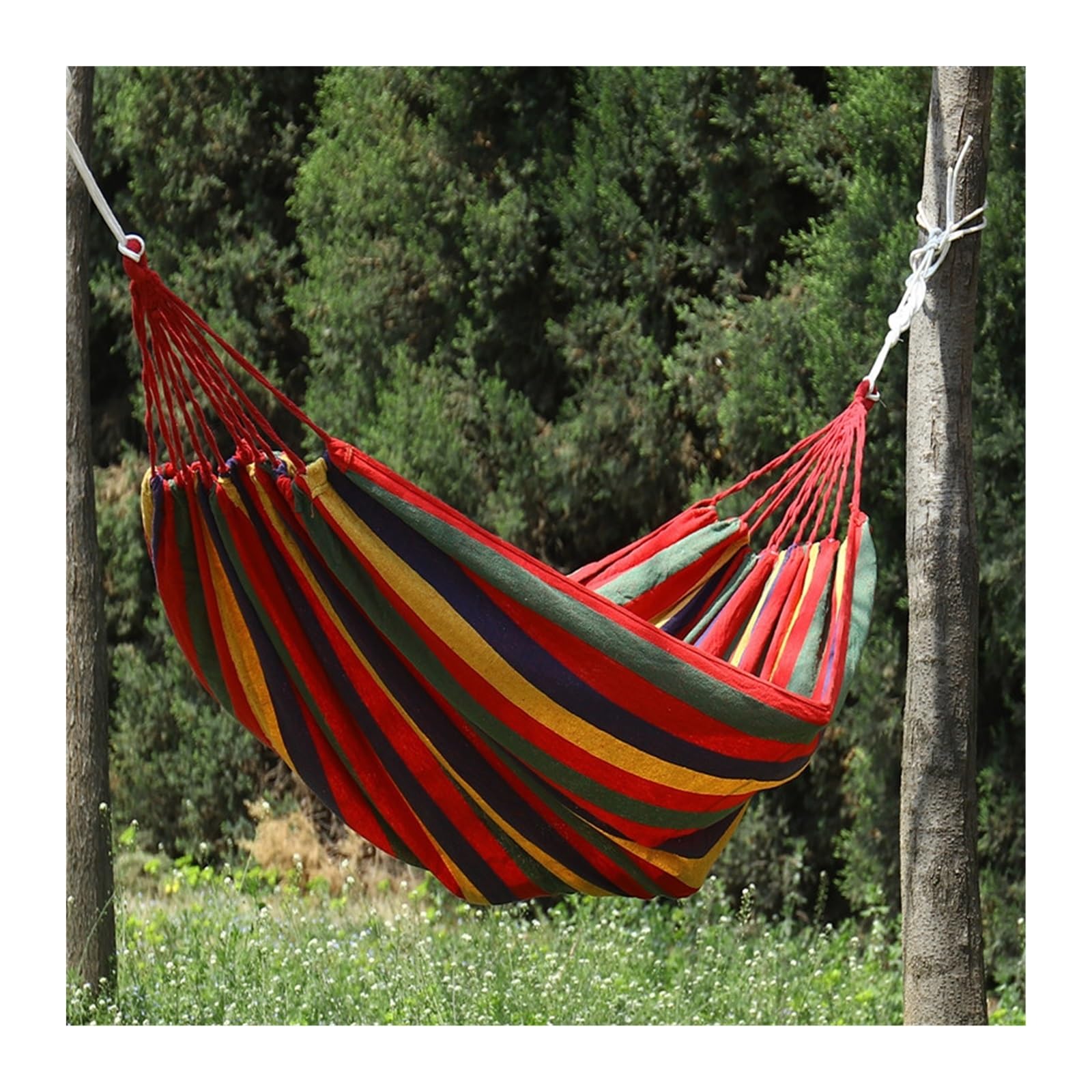 SRKATI Camping Hängematten Hängematten Outdoor Camping Für Ruhenetze Für Paare Hängende Schaukel Garten Rote Hängematte Für Freizeit Mit Einem Rahmen(1P red) Garten