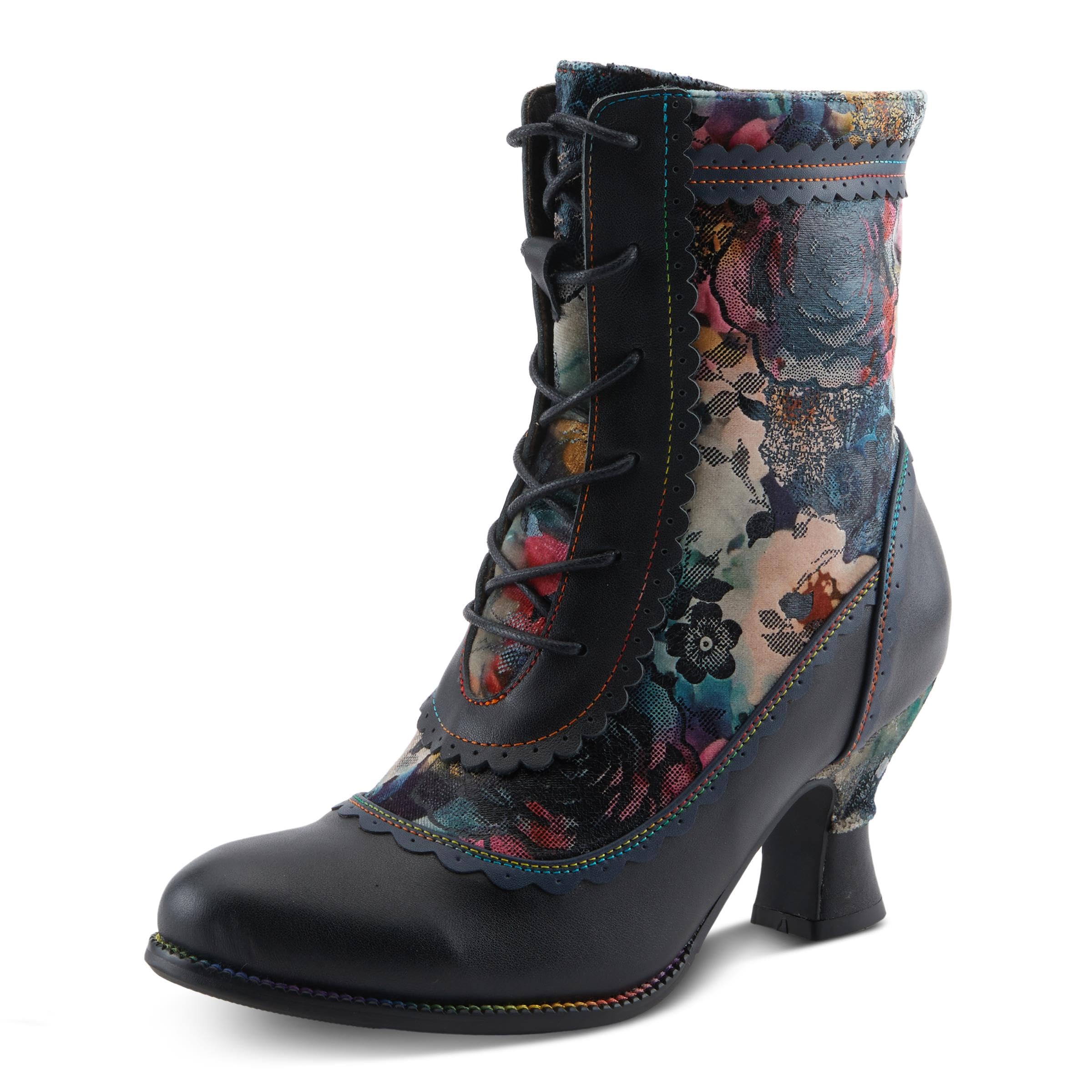 Spring Step LArtiste Bewitch-Prit Boots Elegant Hand-Painted Leather Ankle Booties