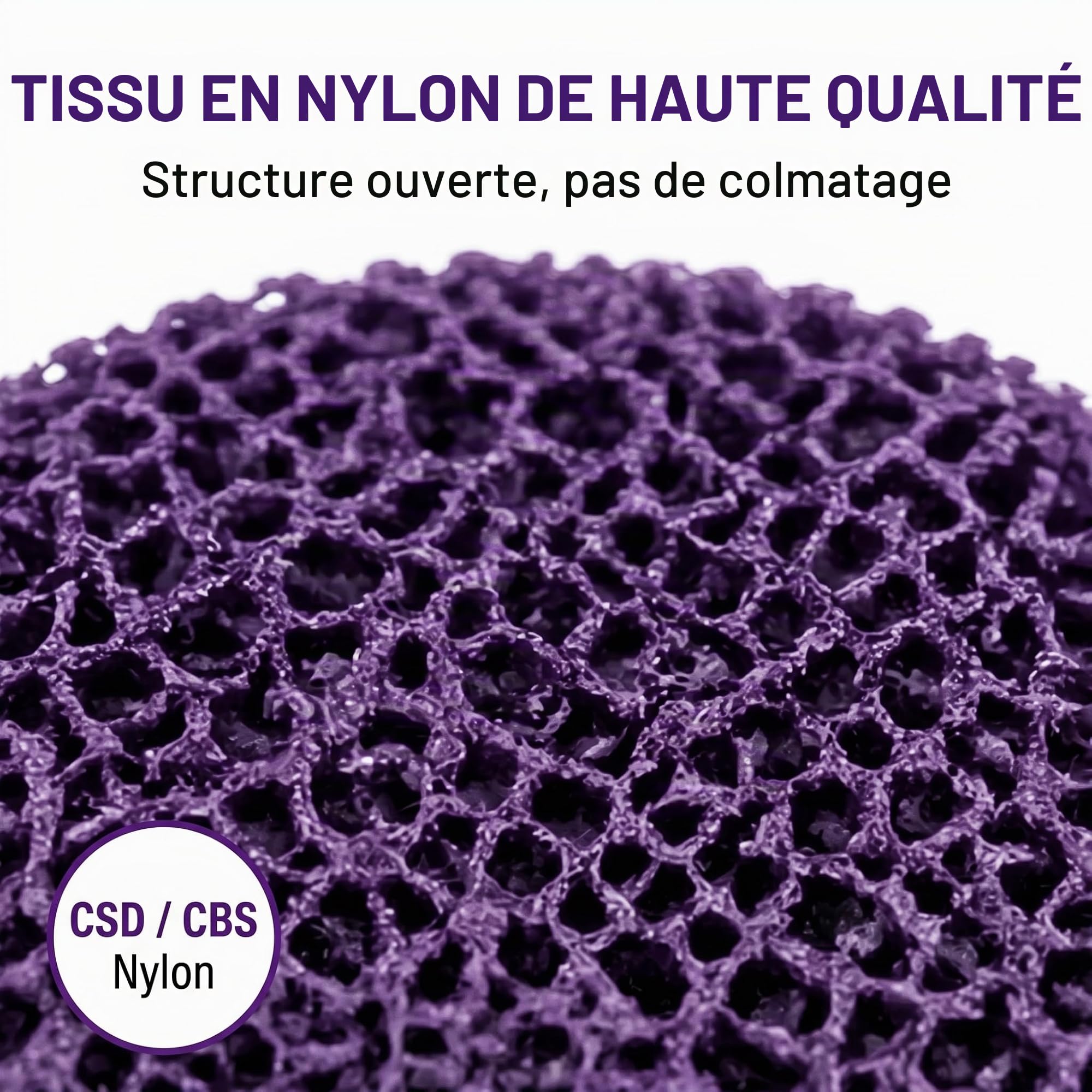 Woltersberger Lot de 5 disques de nettoyage et décapage pour meuleuse d'angle en nylon non tissé avec carbure de silicium Ø 125 mm