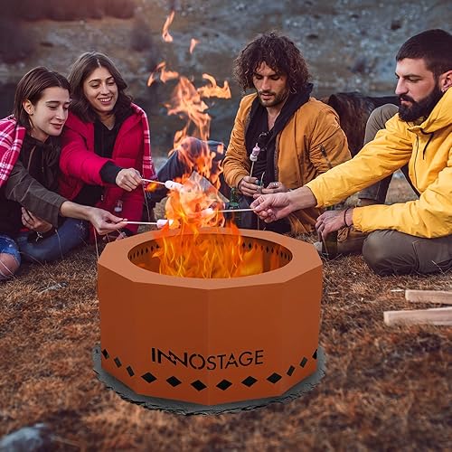 Miniatura 8 de Fogata sin humo de 24 pulgadas para uso al aire libre, hoguera grande de pellets de madera para 4-6 personas