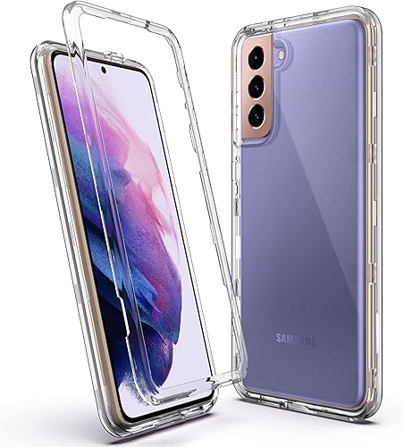 Miniatura 6 de KIOMY Funda transparente a prueba de golpes para Samsung Galaxy S21 5G con 2 paquetes de protectores de pantalla de vidrio templado, 3 capas en 1,